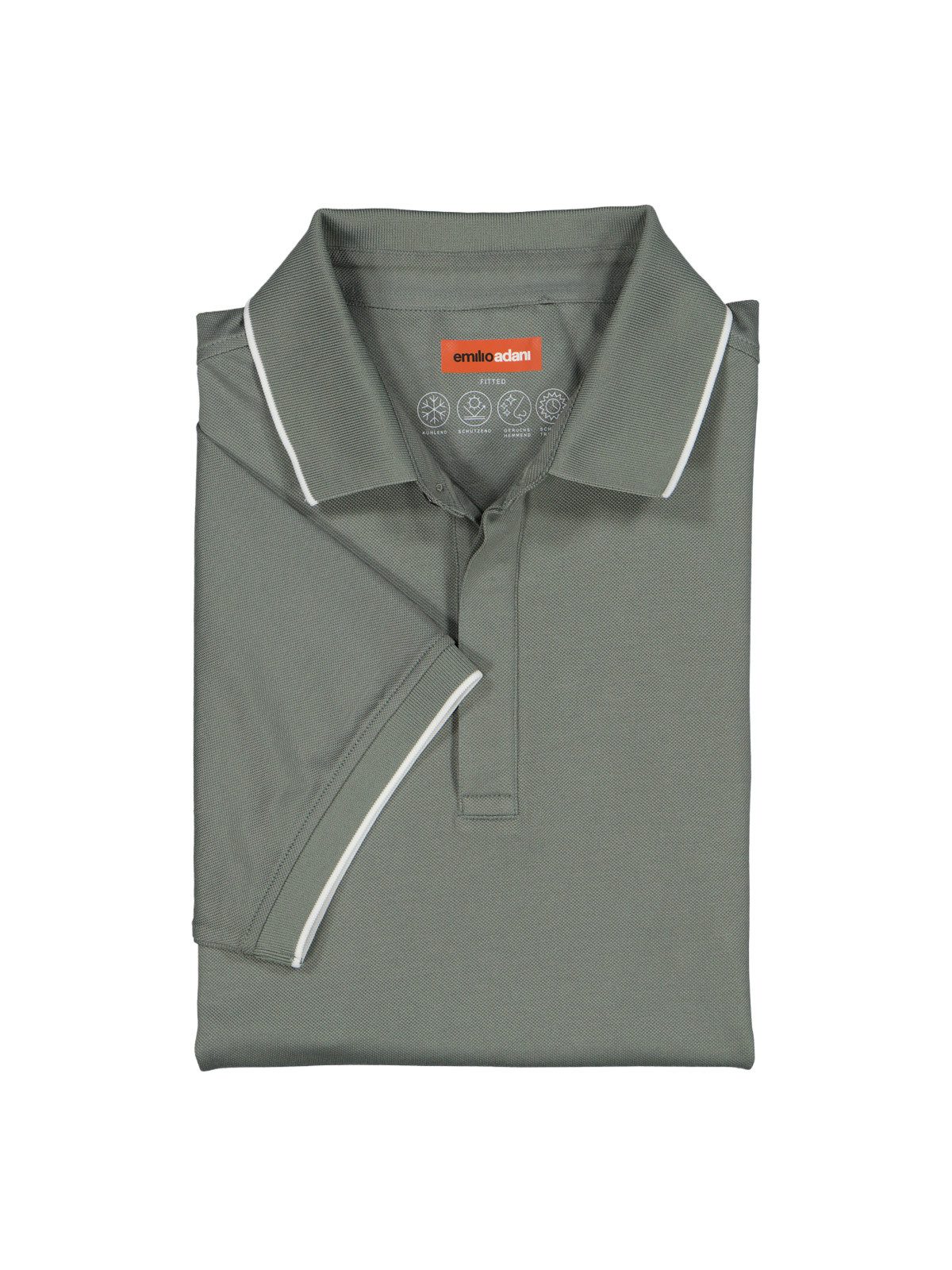 emilio adani Poloshirt Herren Poloshirt aus Funktionsware, Oliv