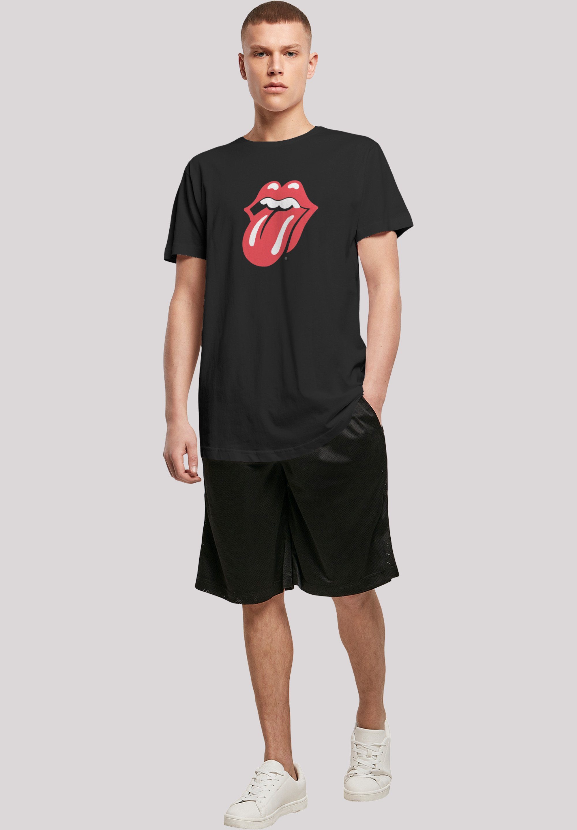 F4NT4STIC T-Shirt The Rolling Classic Stones Black Tongue Print Rockband