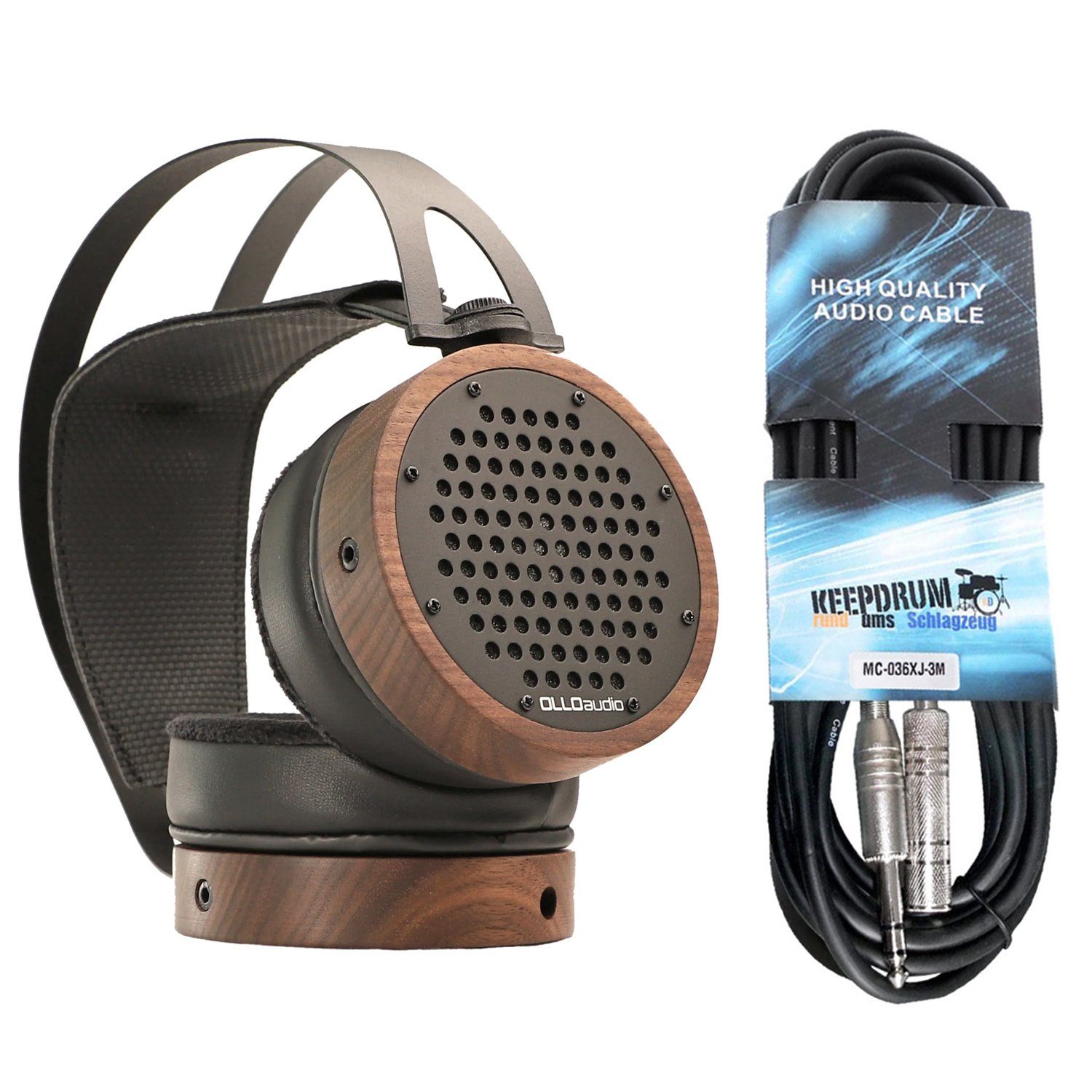 OLLO Audio S4X 1.3 Over-Ear-Kopfhörer (offen, Ohrmuscheln aus Holz, Inkl keepdrum Verlängerungskabel)
