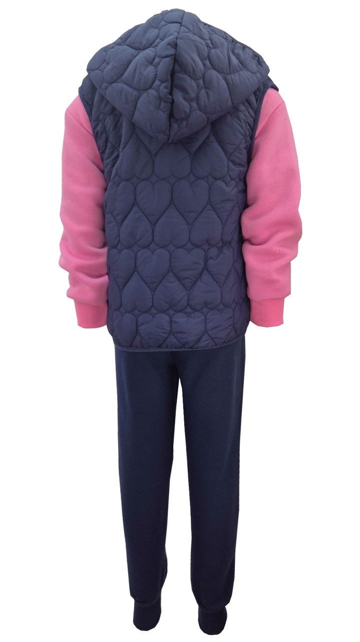 Girls Fashion Sweatanzug Freizeitset mit Weste, Kapuzen Jacke, Sweatshirt + Jogginghose, MF159