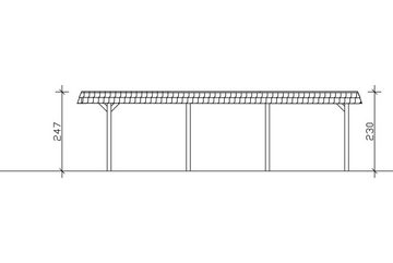 Skanholz Einzelcarport Wendland, BxT: 409x870 cm, 210 cm Einfahrtshöhe