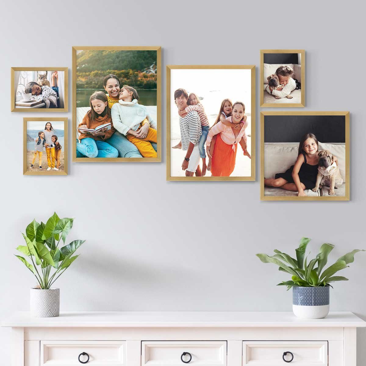 PHOTOLINI Bilderrahmen 6er Set Modern Schmal 15x20, 30x30 und 30x40 cm