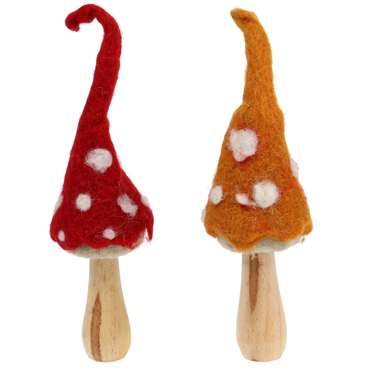 Posiwio Streudeko Pilze zum Stellen Herbstdeko Set 2 Stk - Filz Deko-Pilze, 2 Stück