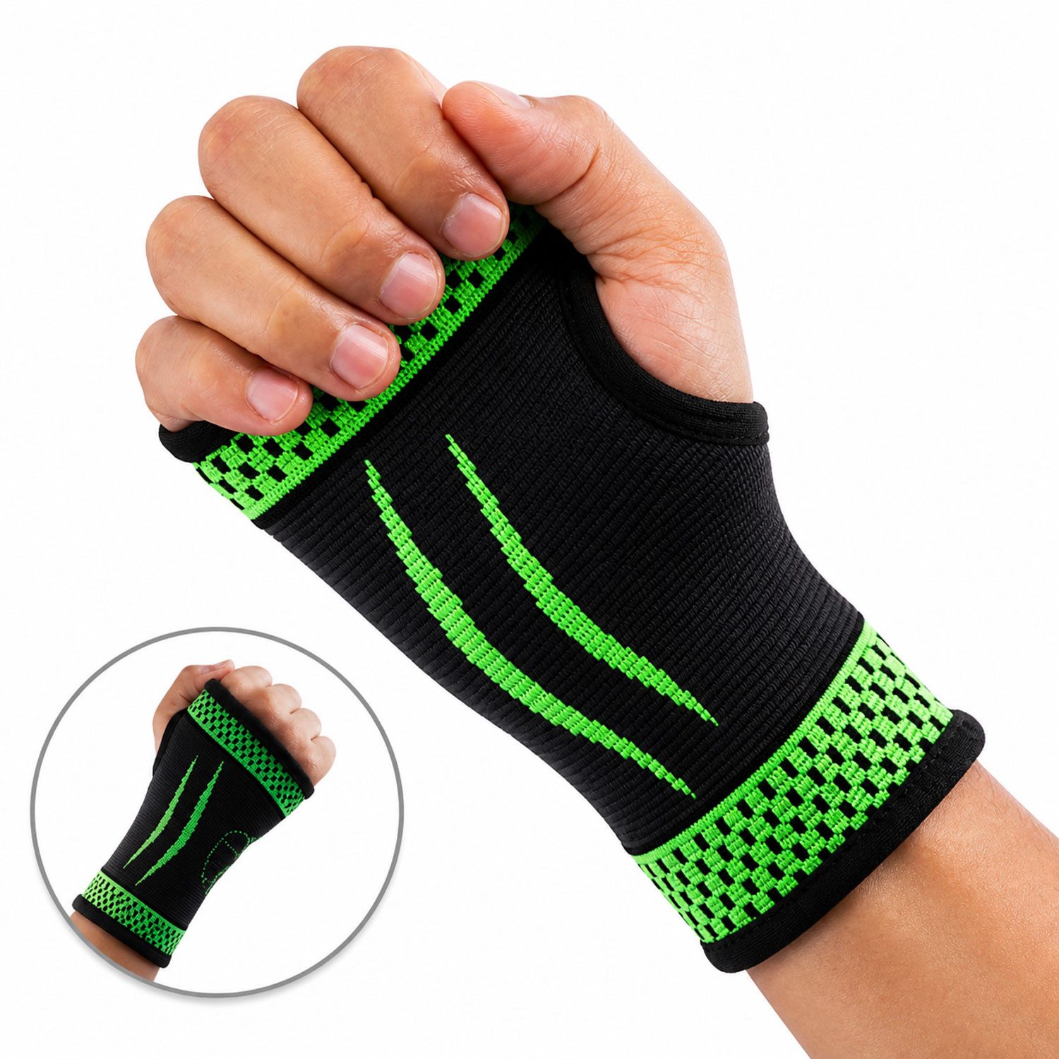 Jungengel Handbandage Handgelenkbandage 1x Paar Handstütze Sport Fitness Training (2-teiliges Set, 2-tlg., 2 Handgelenkbandagen / 1 Paar), Elastische Handgelenkstütze Daumenöffnung für Sport & Fitness