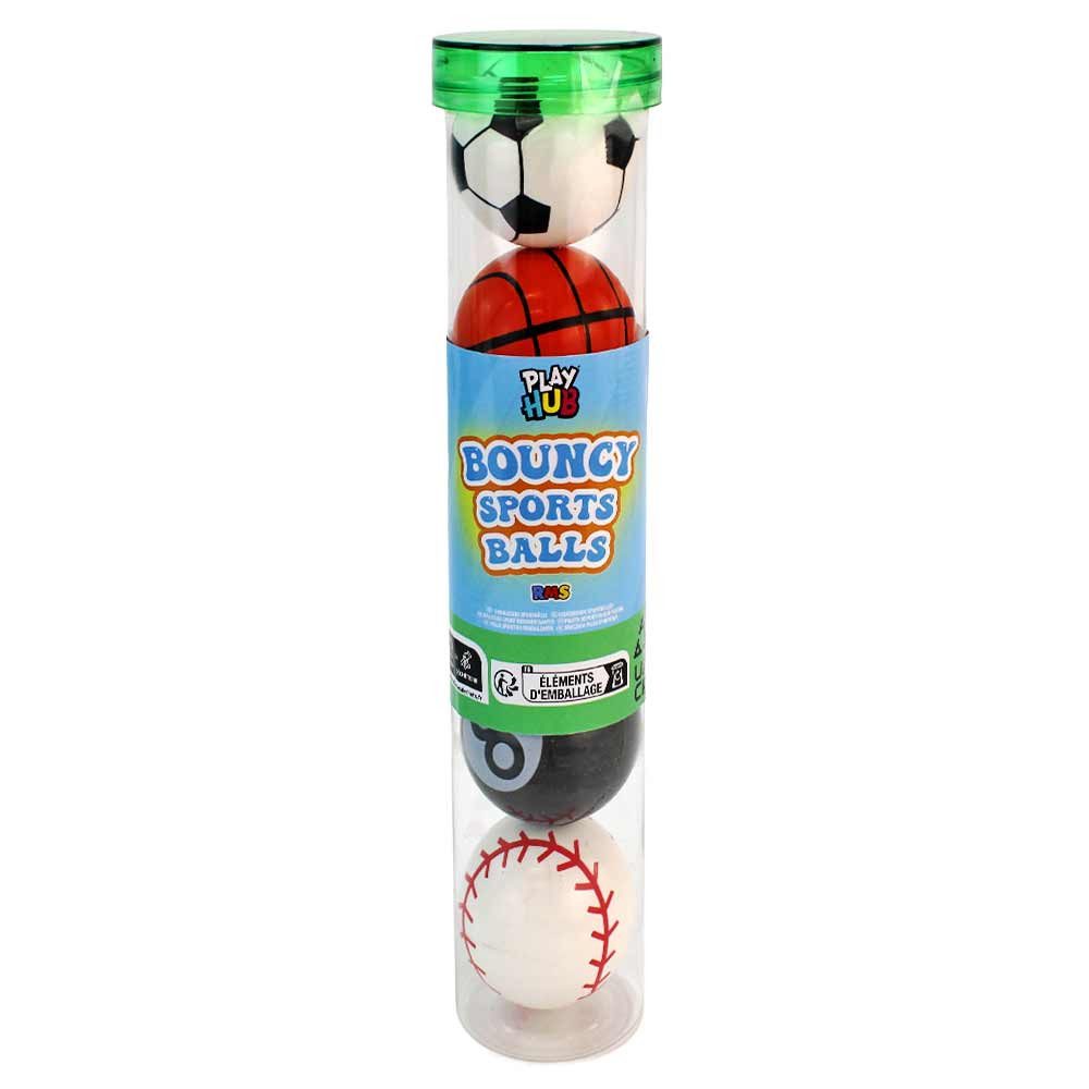 BEMIRO Flummi Flummi 4,0 cm Sportball Optik - 5 Stk. in Rolle (1-St)