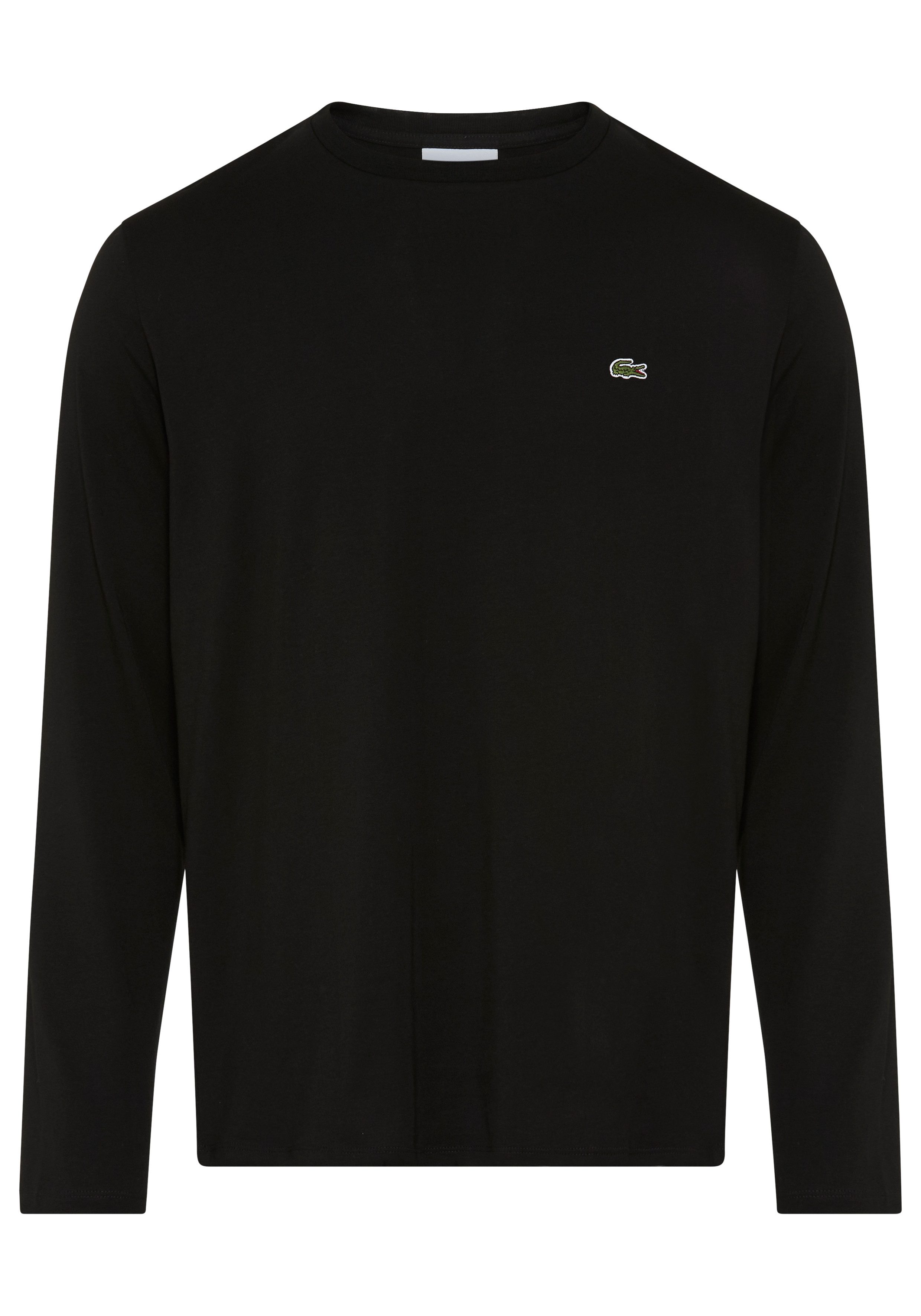 Lacoste Langarmshirt Rundhalsausschnitt, reine Baumwolle, Regular Fit