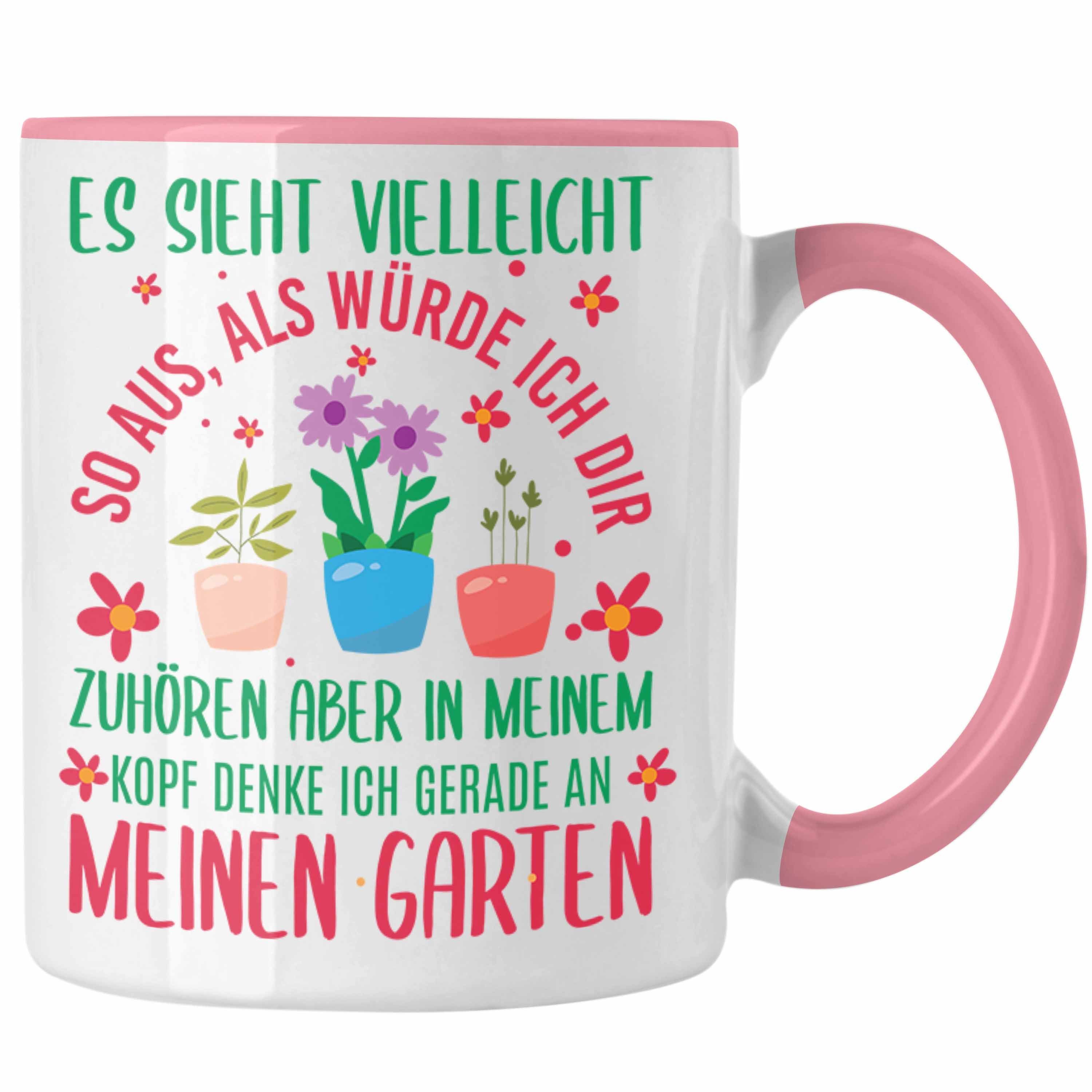 Trendation Tasse Trendation - Gärtnerin Geschenk Tasse mit Spruch für Garten Hobbygärtnerin Geschenkidee Gärtner Rosa