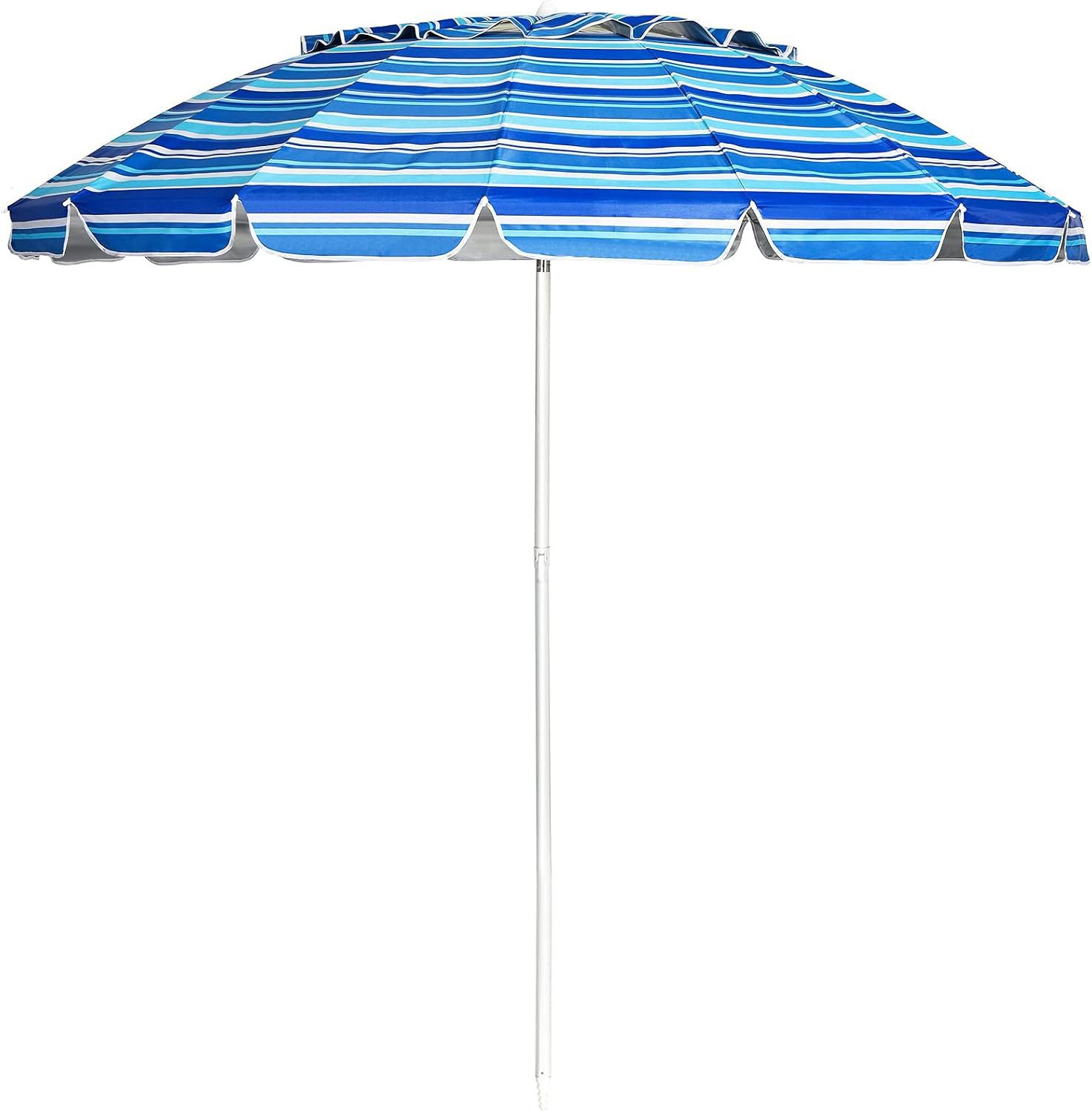 COSTWAY Sonnenschirm, LxB: 250,00x250,00 cm, Strandschirm mit Verankerung