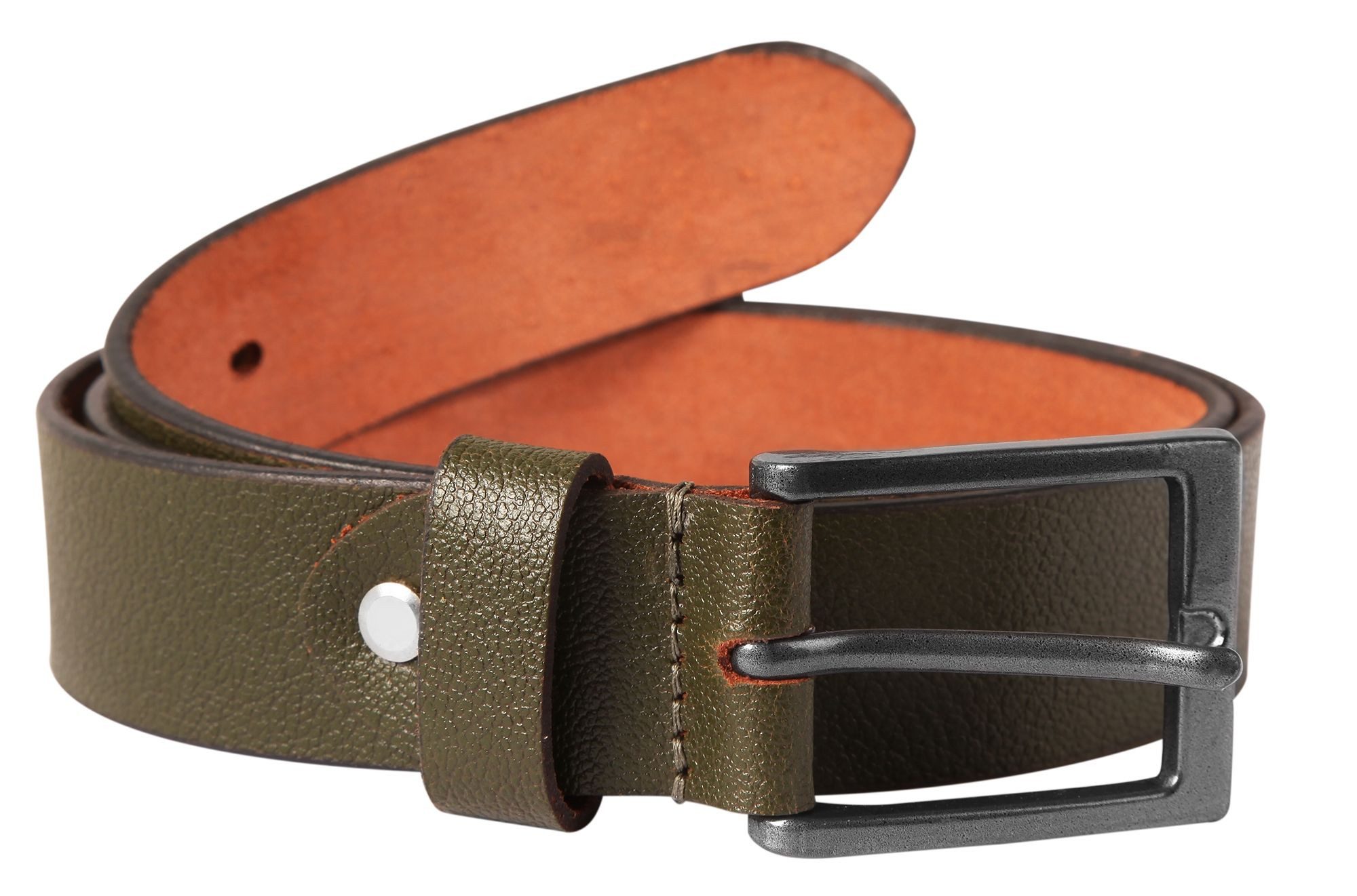 Ledergürtel hochwertiges Echt Leder, grün, 80 cm - 140 cm (Bundweite)