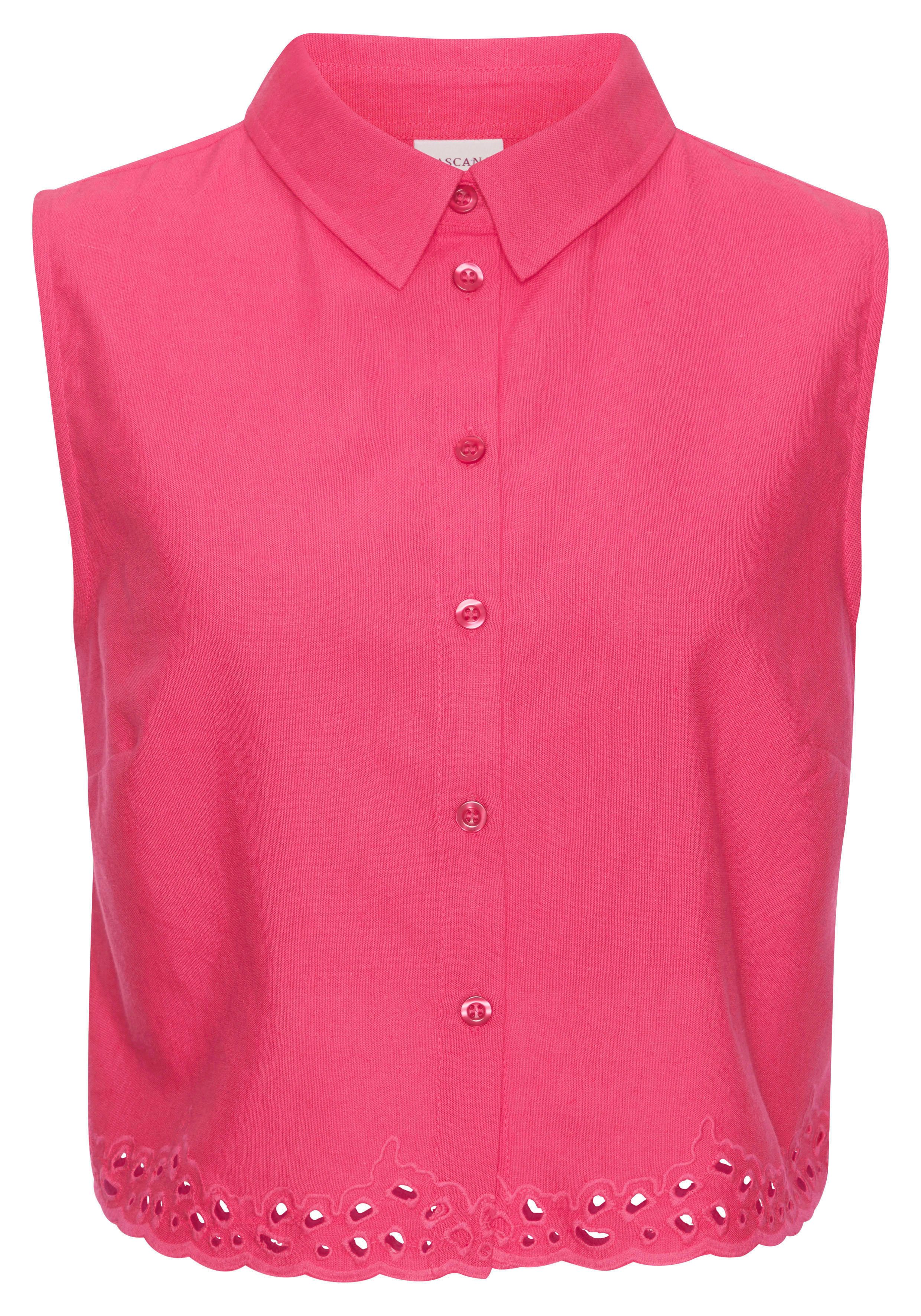 LASCANA Blusentop mit Häkelapplikation, Leinenbluse, Sommertop, casual