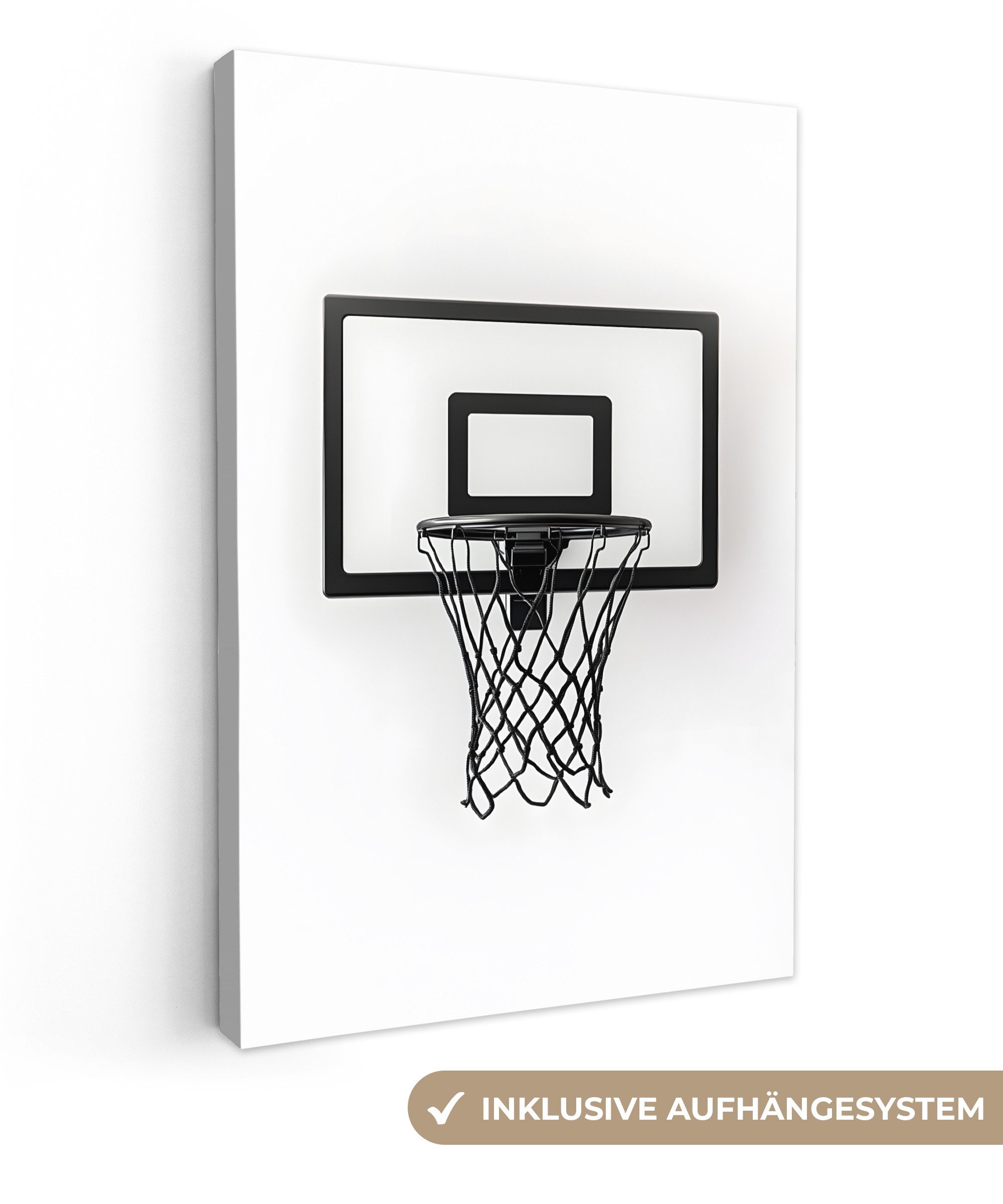 Leinwandbild Basketballbrett - Minimalistisch - Schwarz
