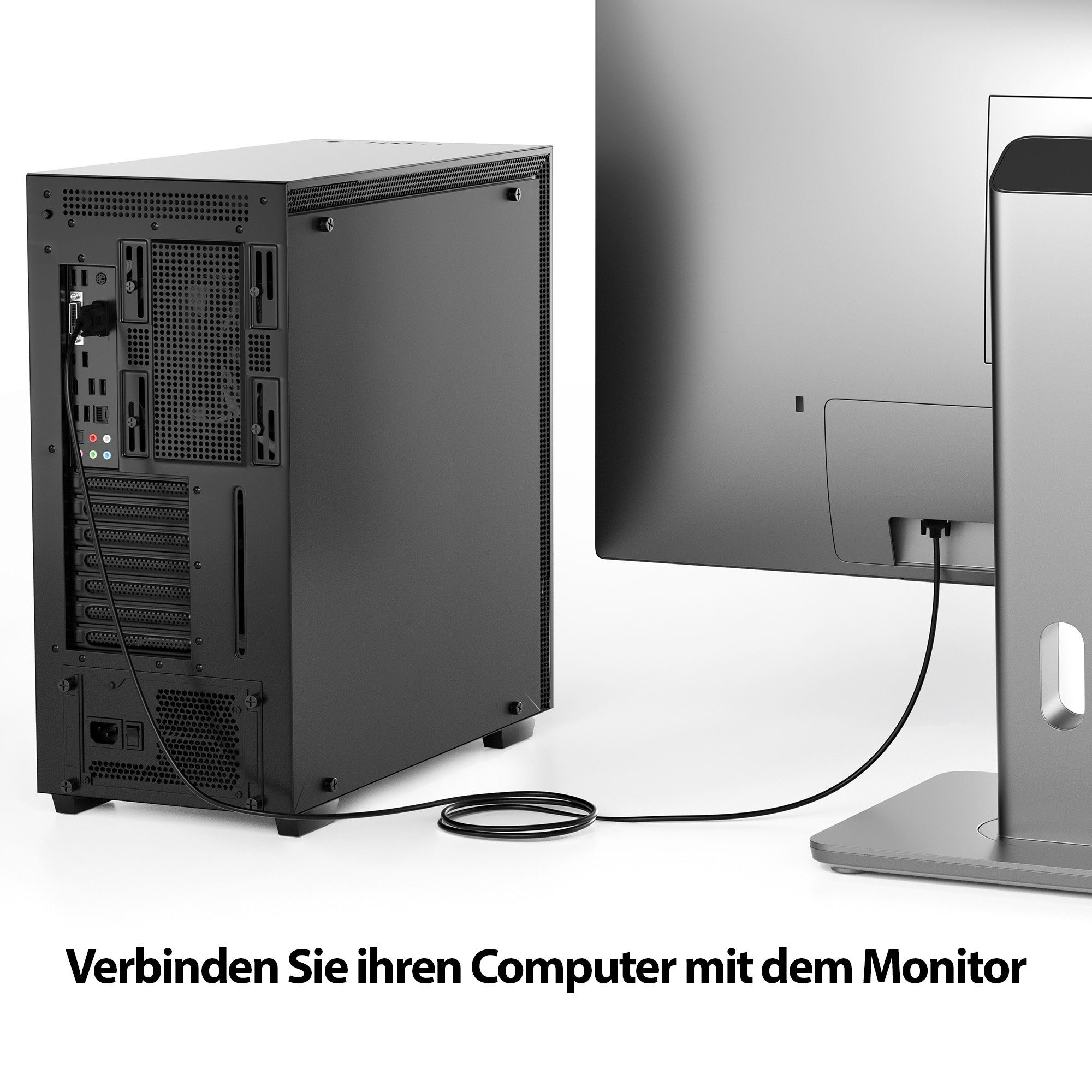 JAMEGA VGA Kabel Monitorkabel 15-polig Full HD 1080p PC & Laptop zu Monitor, Computer-Kabel, VGA Stecker, (1000 cm)