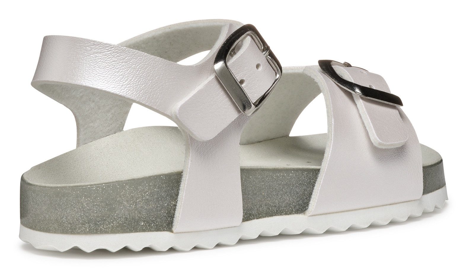 Geox J ADRIEL GIRL Sandale, Konfirmationsschuh, Kommunionschuh, Klettschuh mit dezentem Schimmer