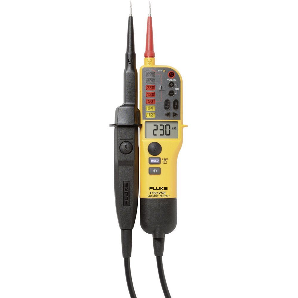Fluke Spannungsprüfer Fluke T150/VDE Zweipoliger Spannungsprüfer CAT III 690 V, CAT IV 600, (T150/VDE)