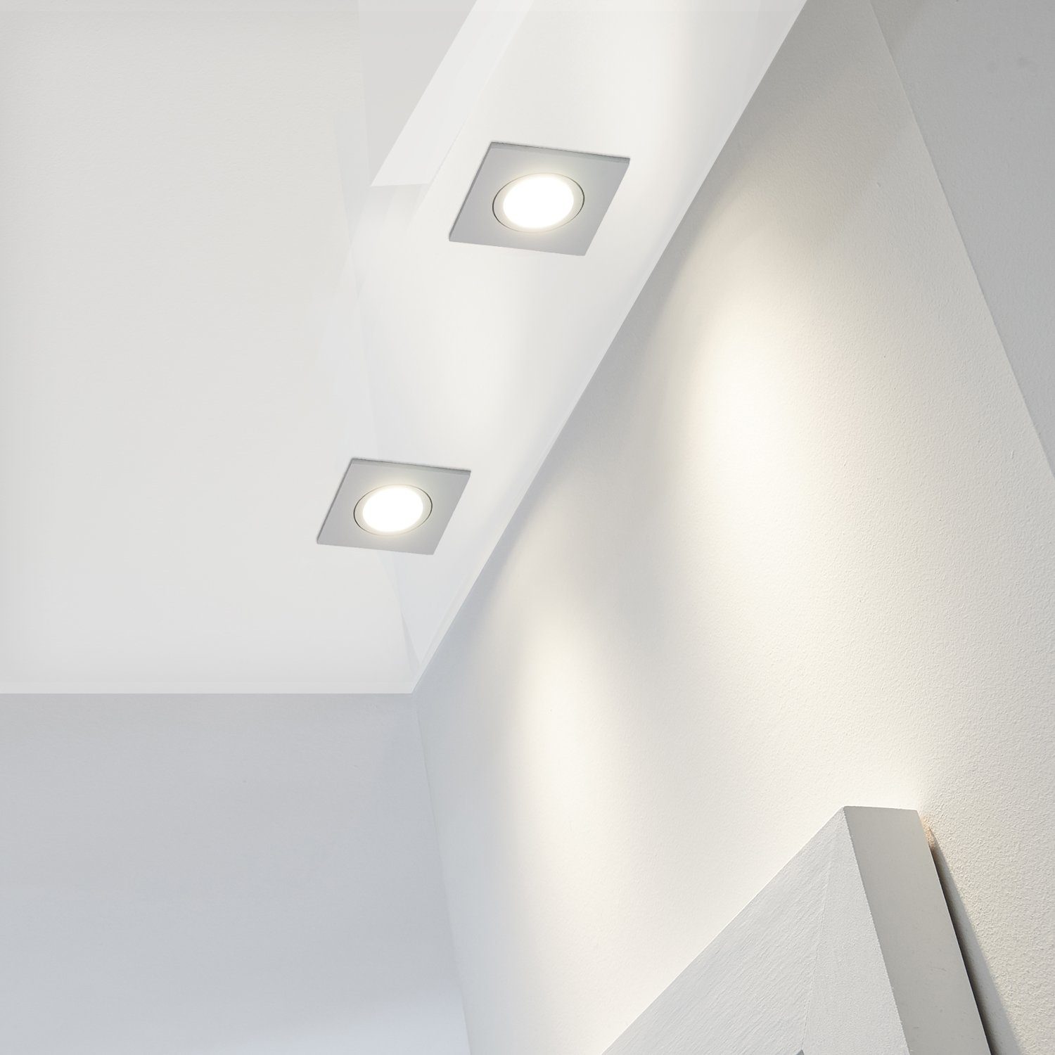 LED LED LEDANDO Set die Spanndecke GU10 für Markenstr Einbaustrahler 3er Chrom Einbaustrahler mit