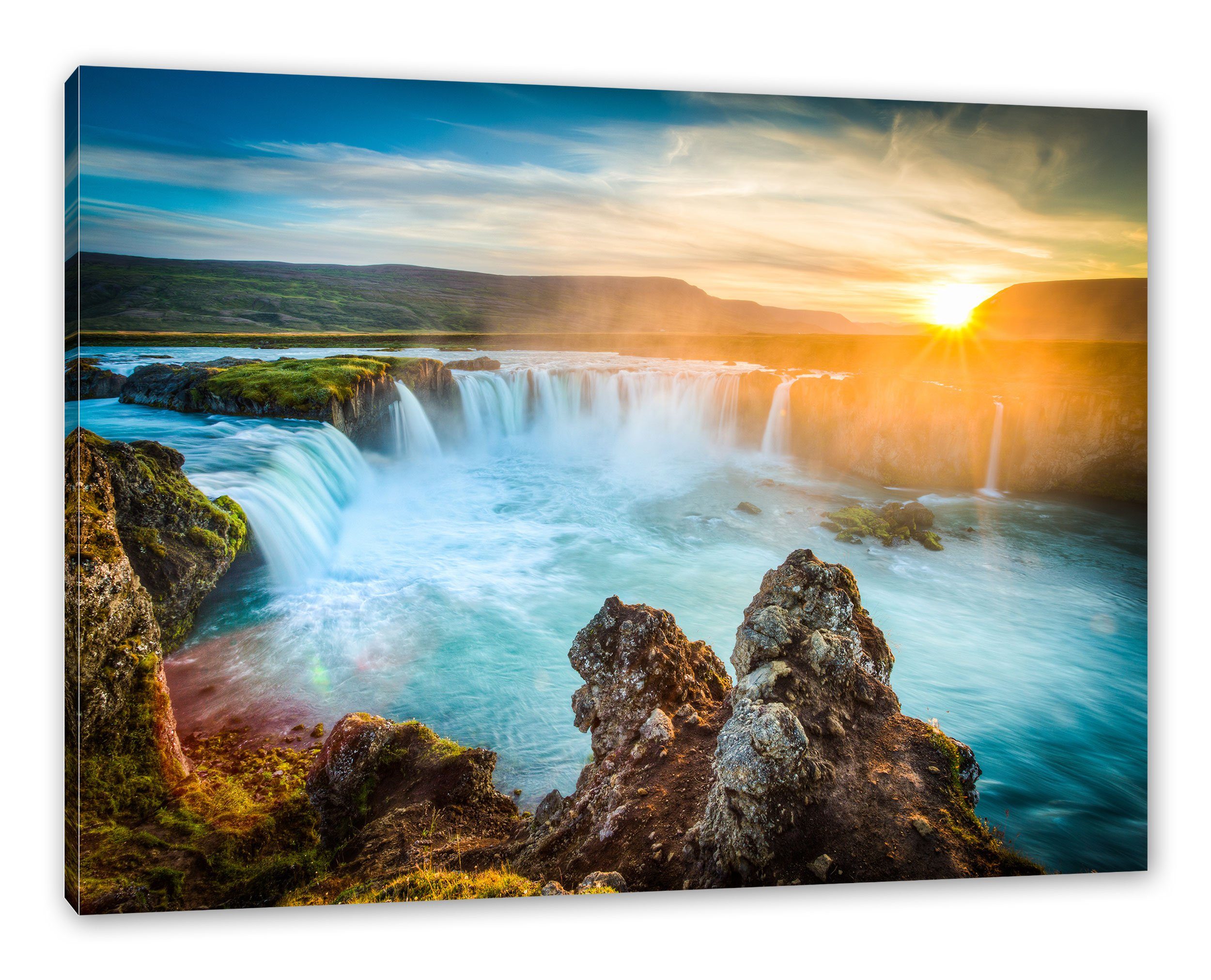 Pixxprint Leinwandbild Wasserfall, Wasserfall (1 St), Leinwandbild fertig b günstig online kaufen