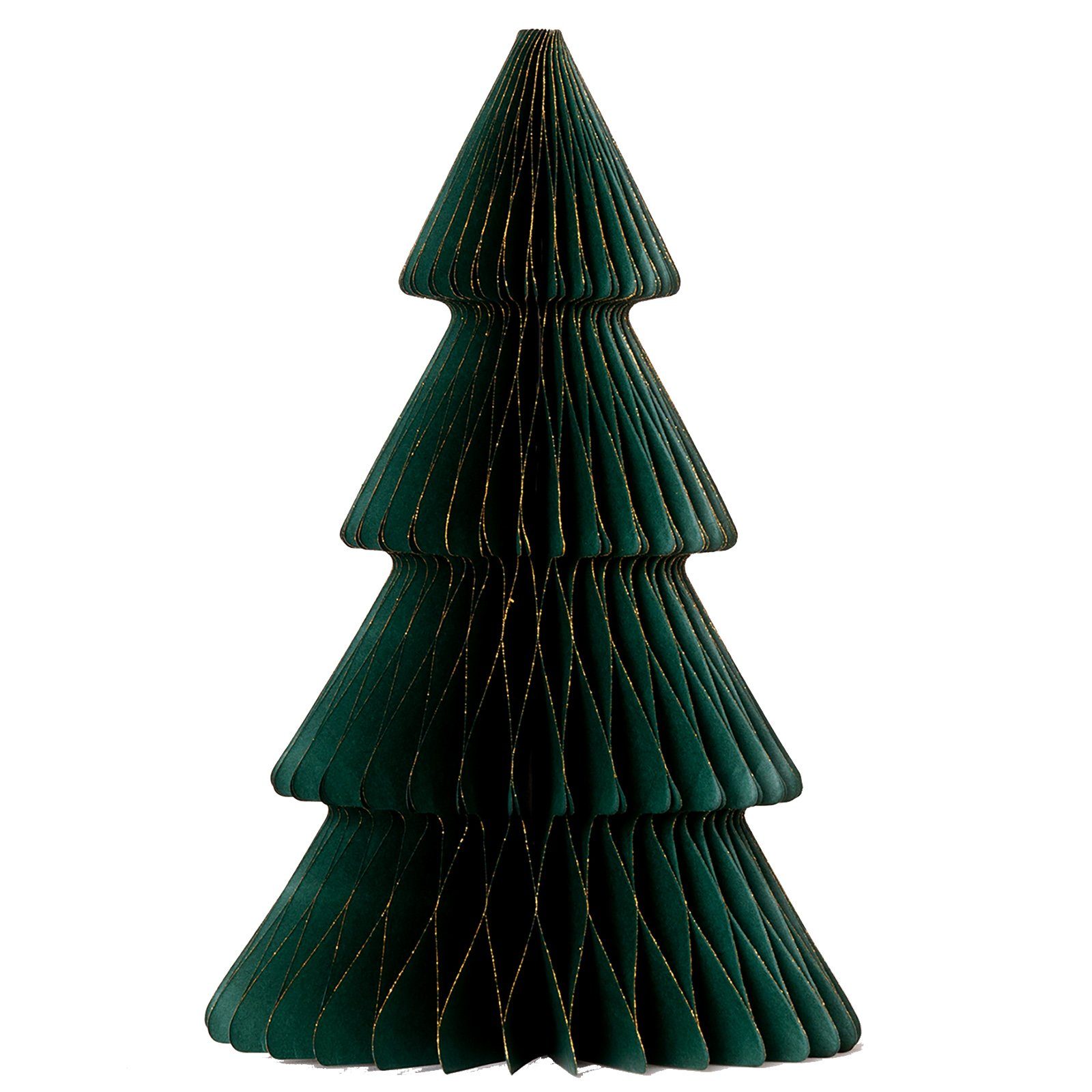 coopz Weihnachtsbaumkugel Papier Tanne Aufsteller spitz groß dunkelgrün
