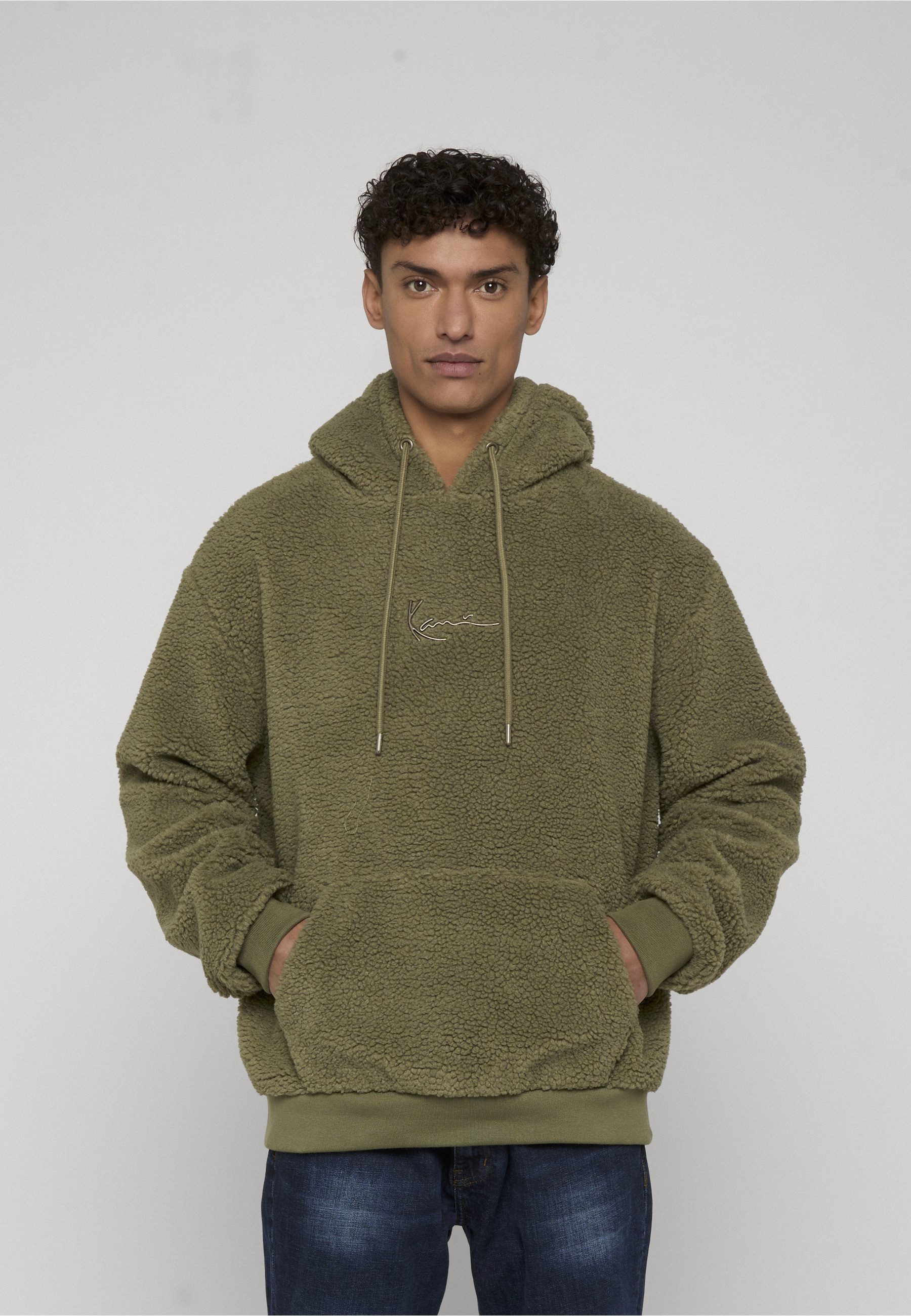 Karl Kani Rundhalspullover Karl Kani Herren KM213-064-1 Small Signature Teddy Hoodie (1-tlg)