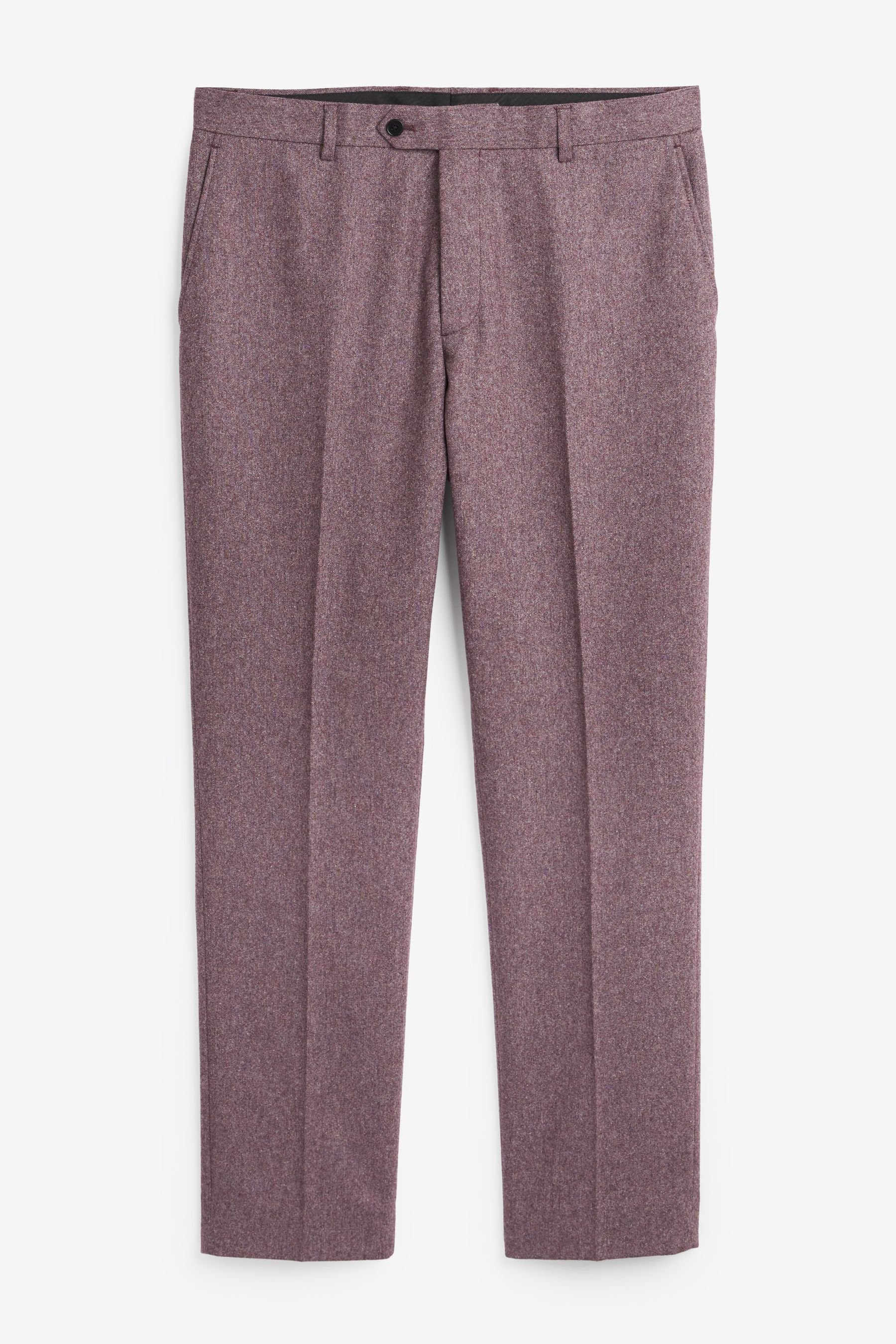 Wollmischung: Hose Slim Rose Anzughose aus Next Fit Donegal-Anzug Pink (1-tlg)