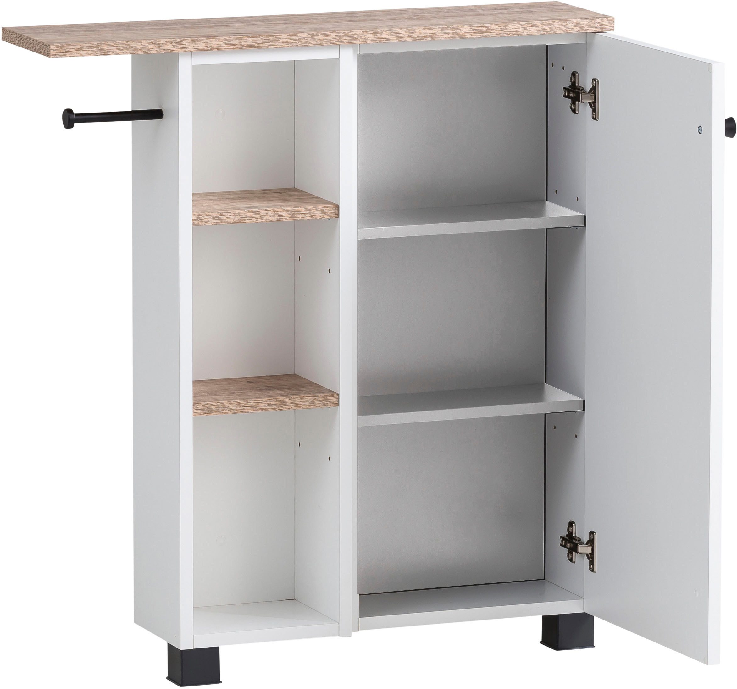 welltime Mehrzweckschrank Lugo, Mehrzweckschrank, Made in Germany, B: 70cm Solide Verarbeitung - Dieses Produkt ist in Deutschland gefertigt