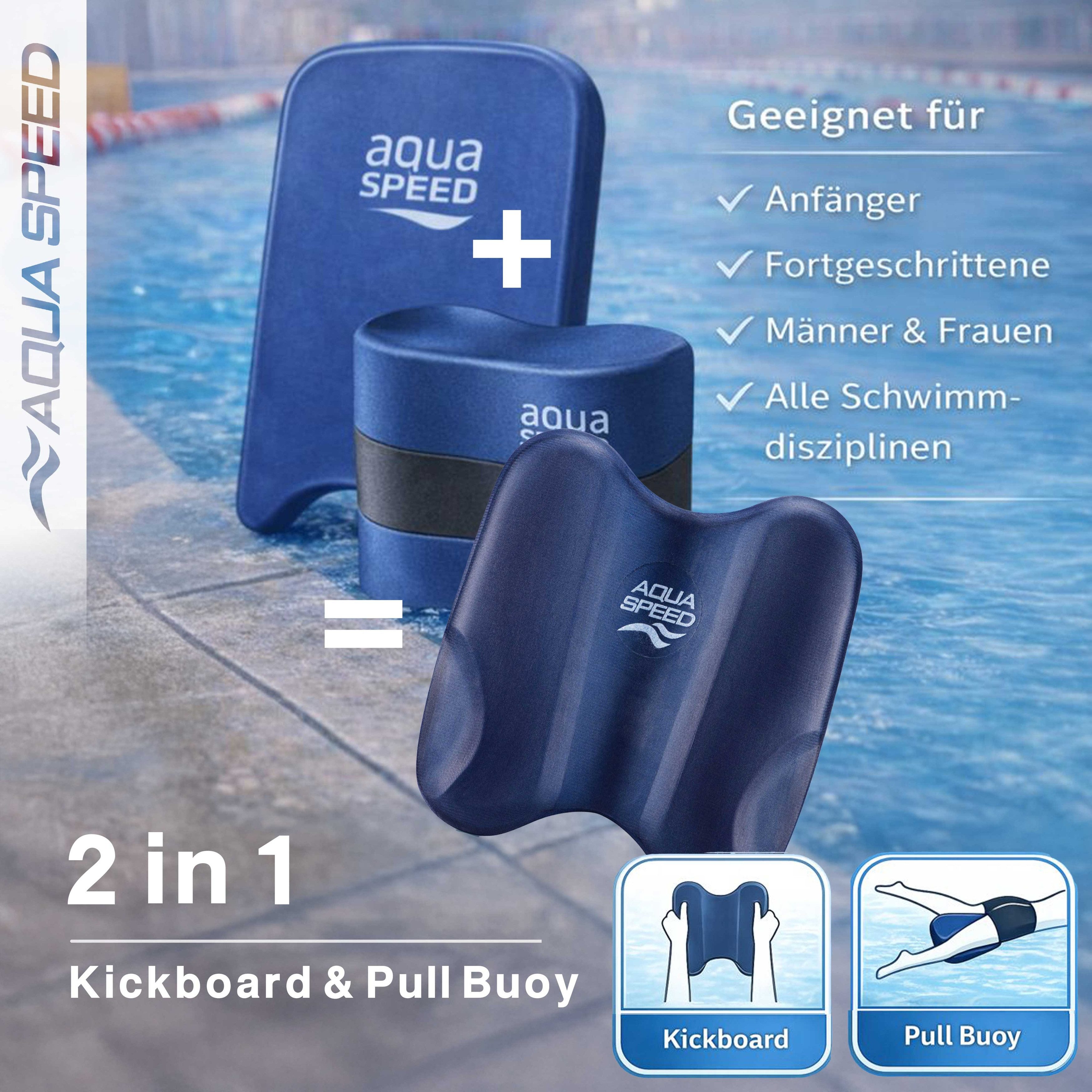 Aqua Speed Schwimmbrett PullKick Schwimmhilfe 2-in-1 Pull Buoy & Kickboard Technik & Kraft, Optimiert Wasserlage & Muskelaufbau – Effektives Trainingstool