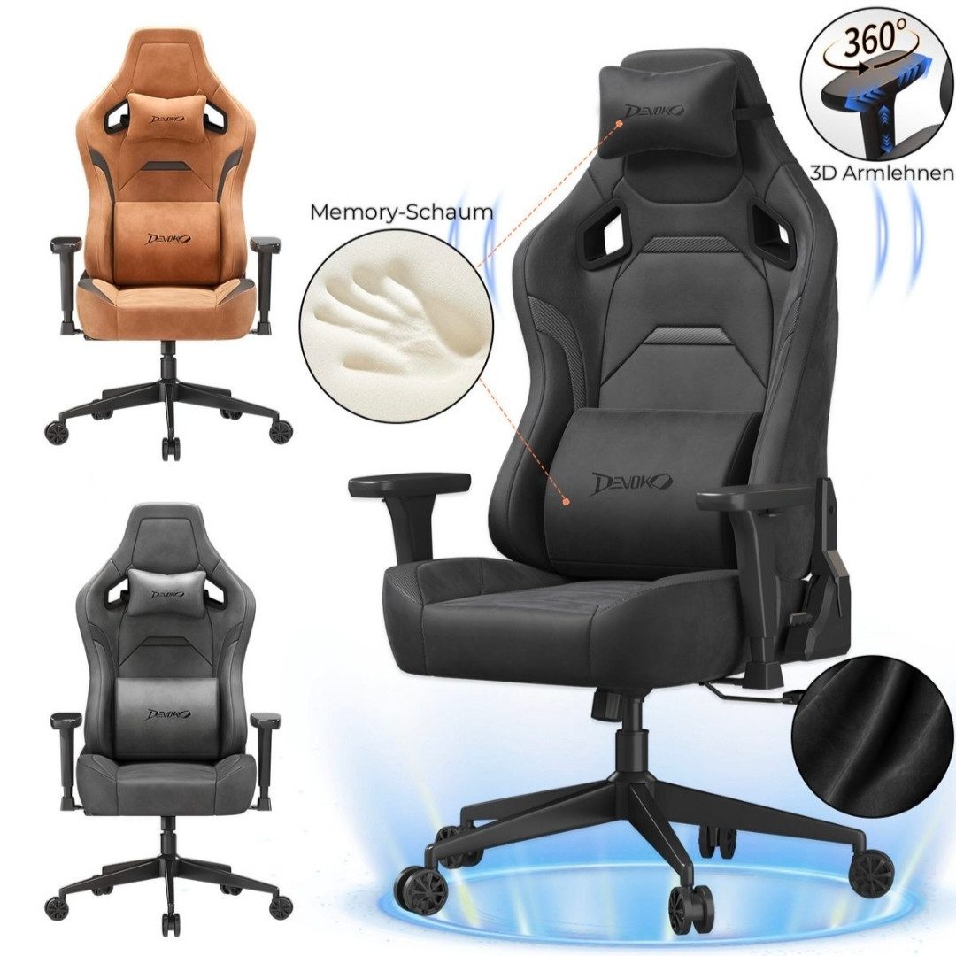 Devoko Gaming-Stuhl Luxuriöser Wildlederimitat,Ergonomisch & Großzügigem Si günstig online kaufen