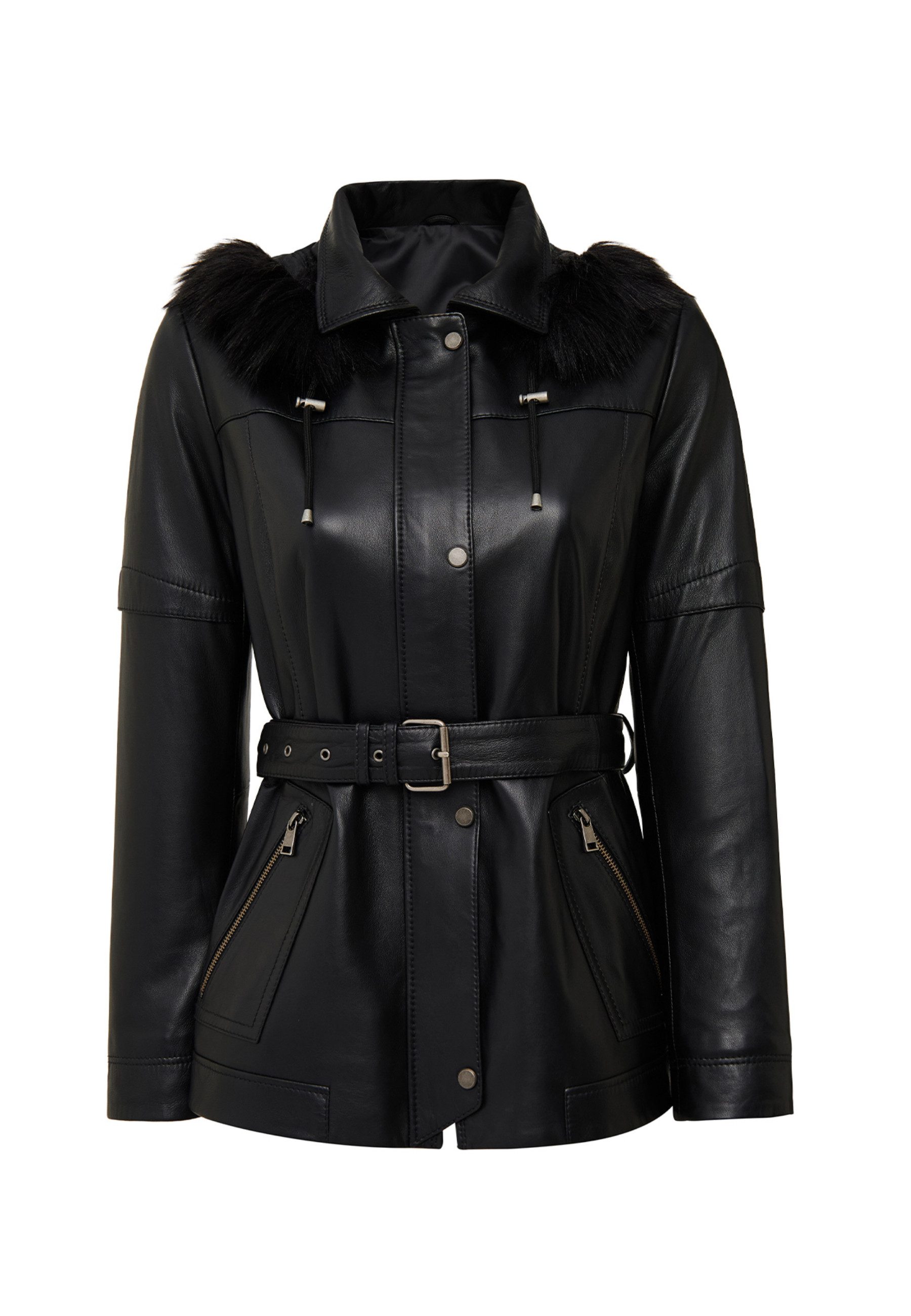 Derimod Lederjacke Hillary Lederjacke mit Kapuze