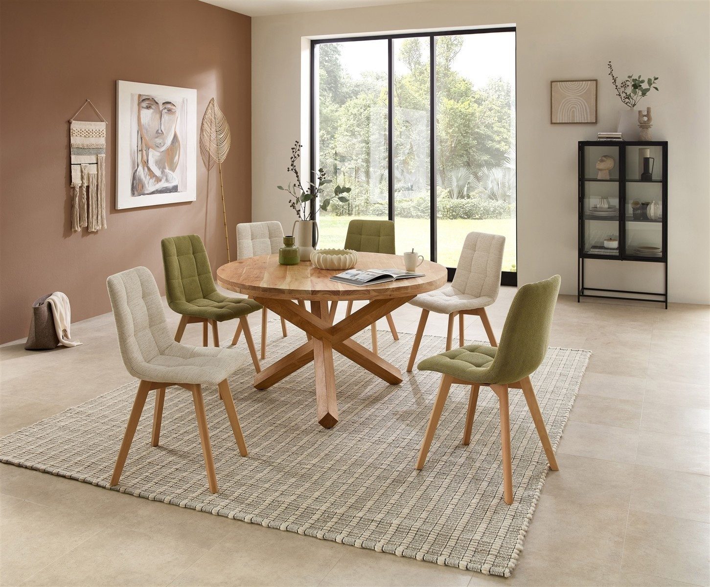 PREISBRECHER 4-Fußstuhl Belana, (2er Set) in grün, Buche - 55x89x46 (BxHxT) – Bild 5 von 5