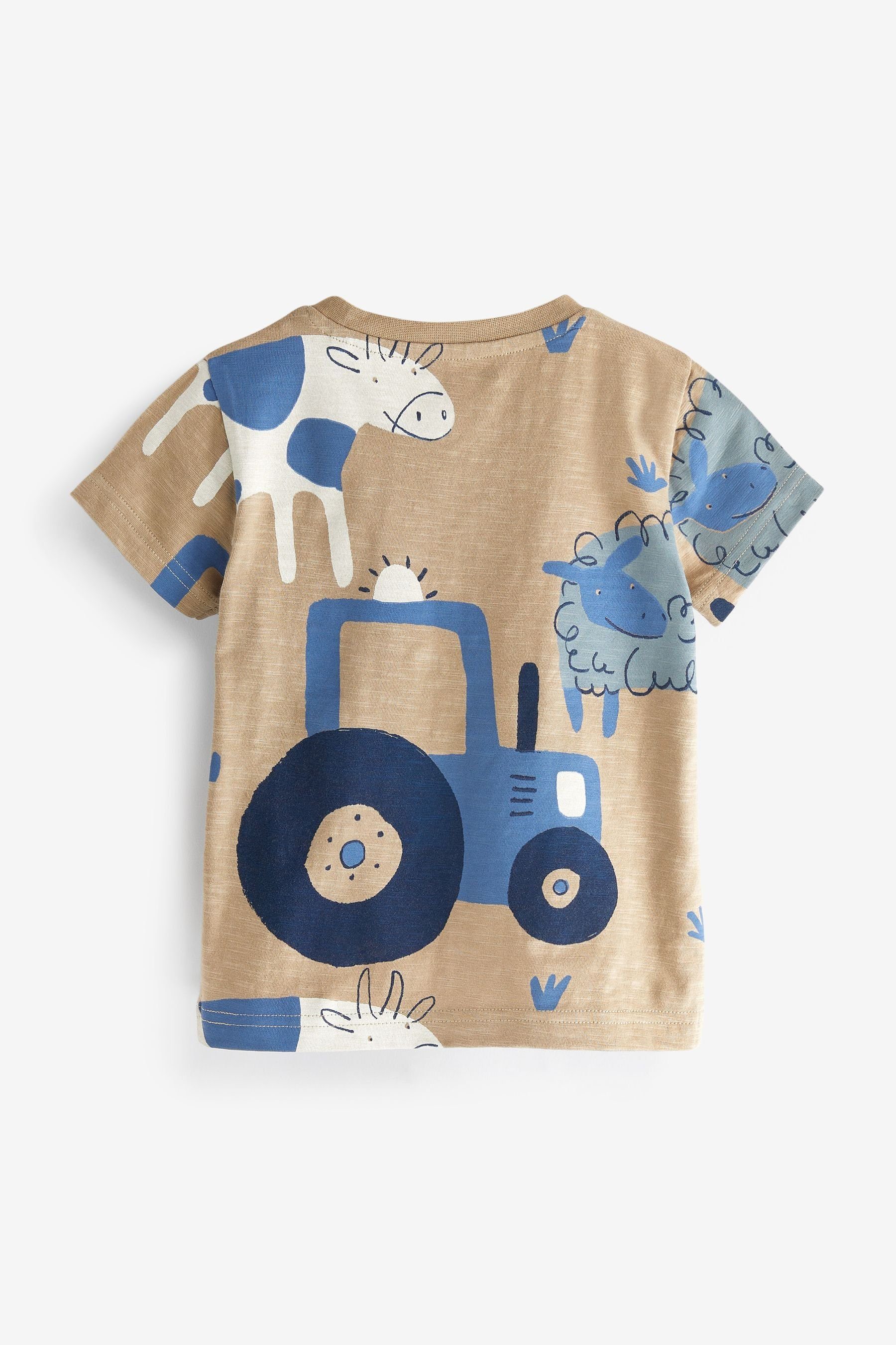 Next Kurzärmelige T-Shirt mit Blue Figurenmotiv, (3-tlg) 3er-Pack T-Shirts Farm