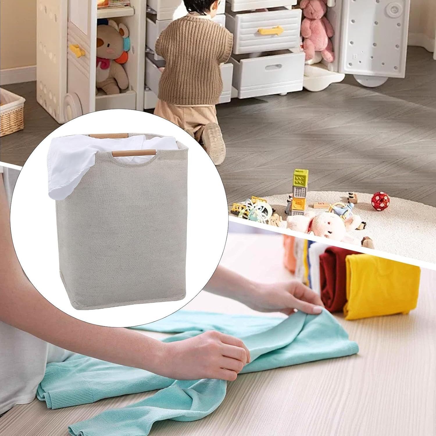 Refttenw Wäschekorb Faltbare Wäschekörbe, Wäschesammler mit günstig online kaufen