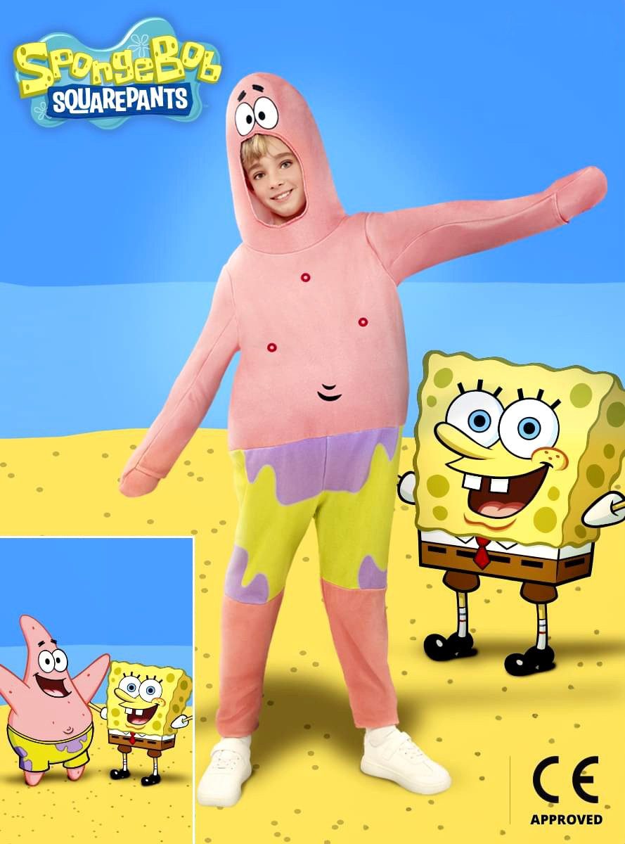 Funidelia Kostüm Spongebob Schwammkopf – Patrick Kostüm für Kinder, Overall des blassrosa Seesterns aus Bikini Bottom