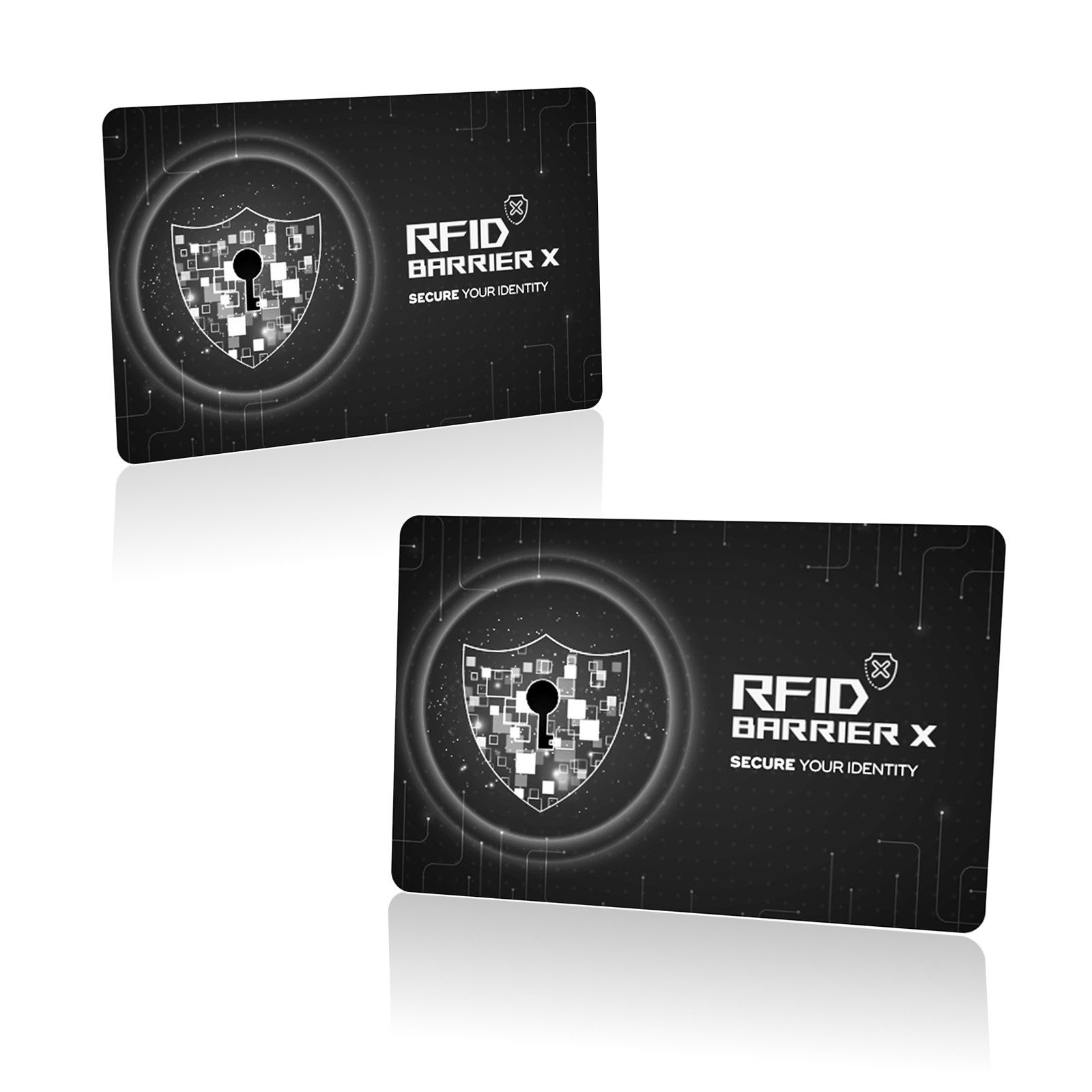 Tec-Expert Geldbörse RFID BARRIER X 2x NFC Scan Block Schutzkarten Geldbörse Geldbeutel (2-tlg., Set aus 2x RFID / NFC Block Card), RFID Blocker Karte, NFC Block Card