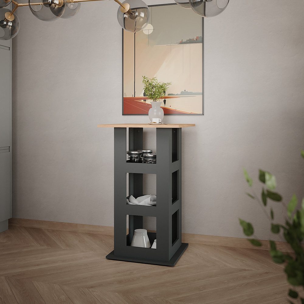 Vicco Bartisch Repose, Goldkraft Eiche/Anthrazit, 65 x 65 cm günstig online kaufen