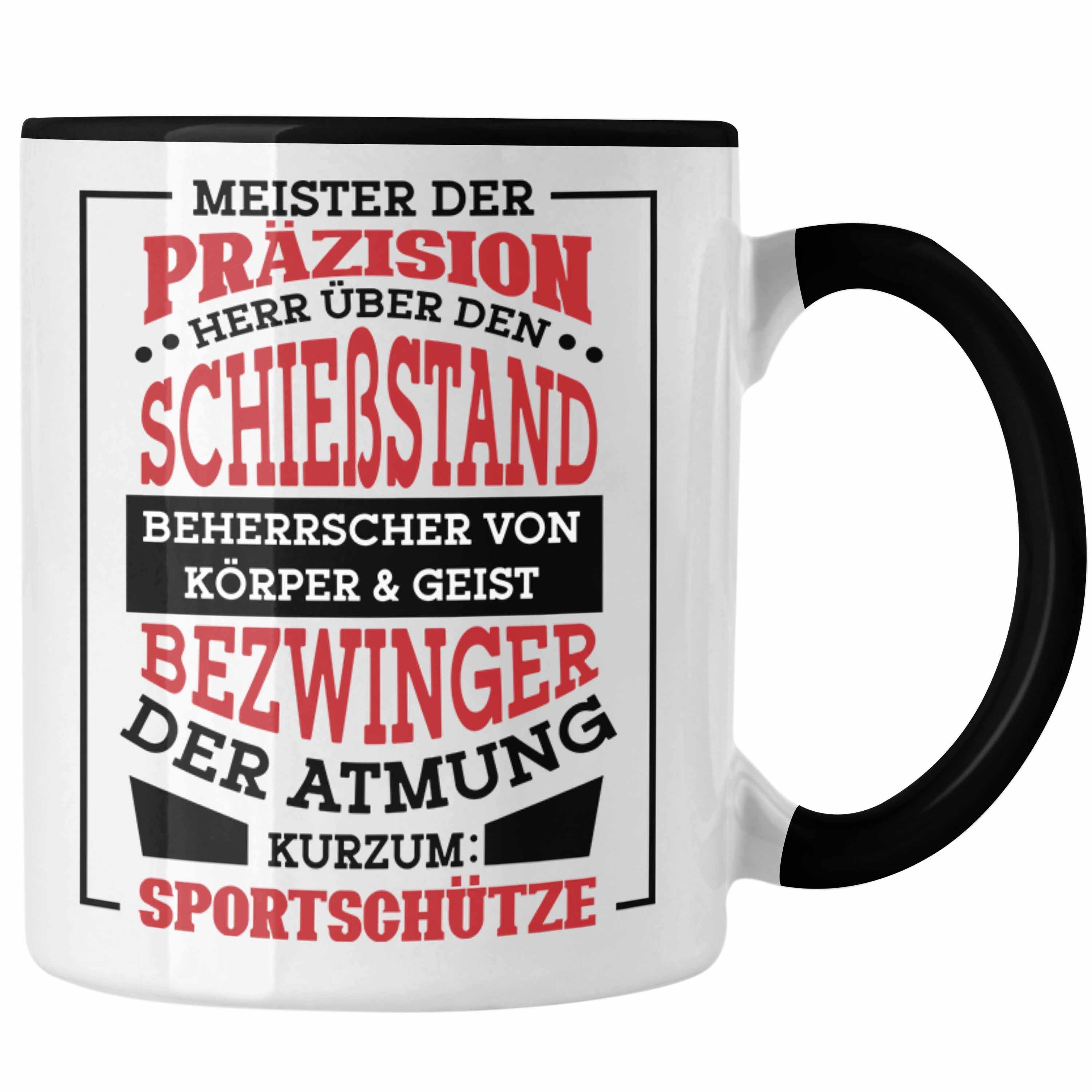 Trendation Tasse Lustige Schießen-Tasse Schwarz Bin Sportschütze Ich Geschenk Sportschützen für