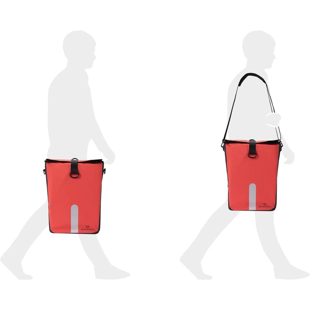 #DoYourSports Fahrradtasche "Roll-Top" 3in1 Hinterradtasche 21L, wasserabweisend für alle Gepäckträger mit Haltegriff Reflektor