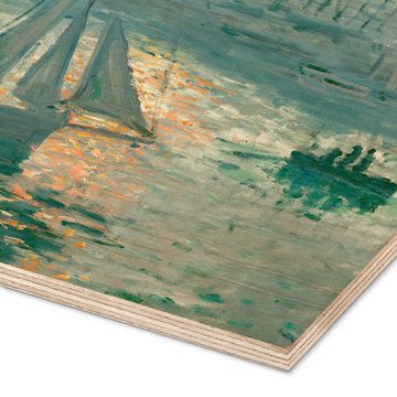 Posterlounge Holzbild Claude Monet, Sonnenaufgang, Badezimmer Malerei