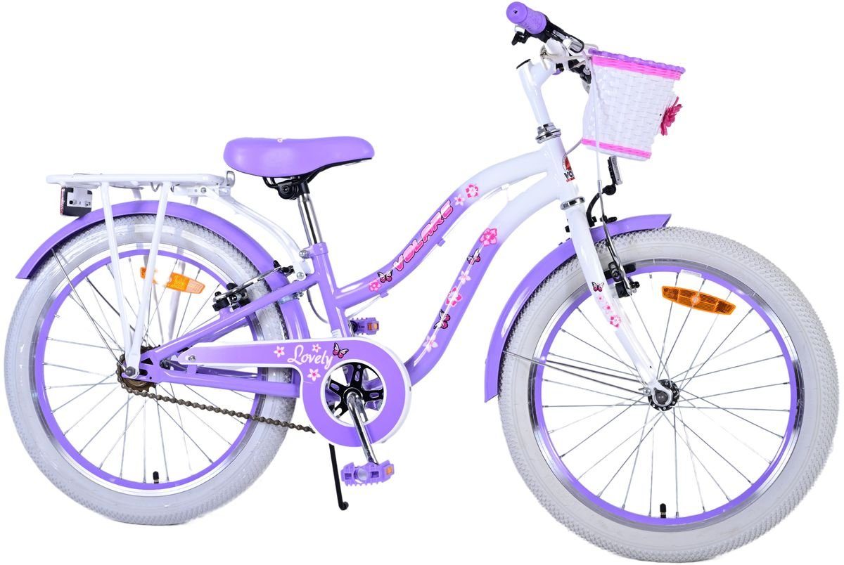 Gepäckträger Kinderfahrrad Kinderfahrrad Korb, LOVELY Gang, 20 ZOLL Kinder Volare Rad Mädchen Lila 22124, 20" Seitenständer, 1 Fahrrad