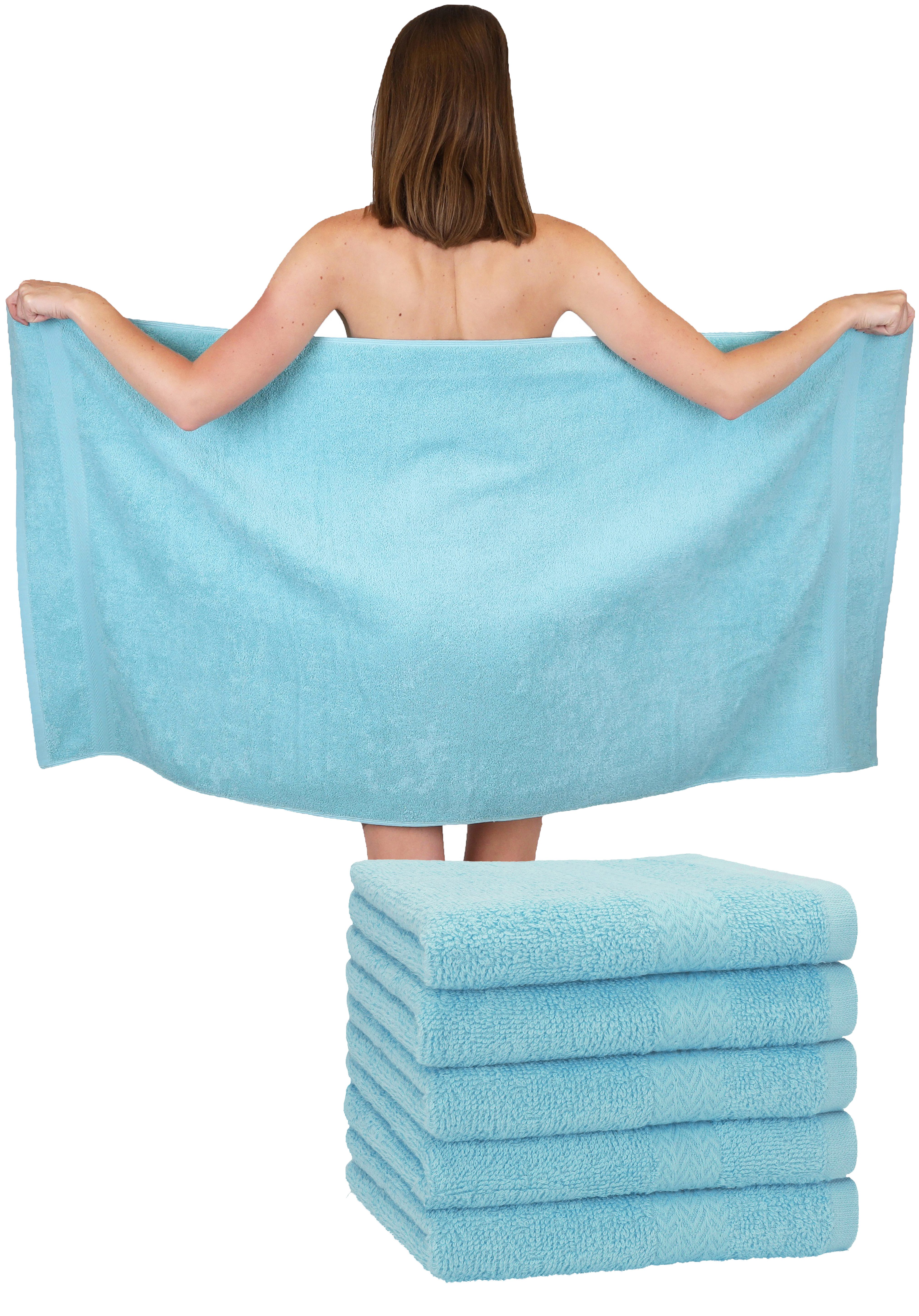 Handtücher 6 Stück Duschtücher Duschtuch Set Größe 70x140 cm Premium