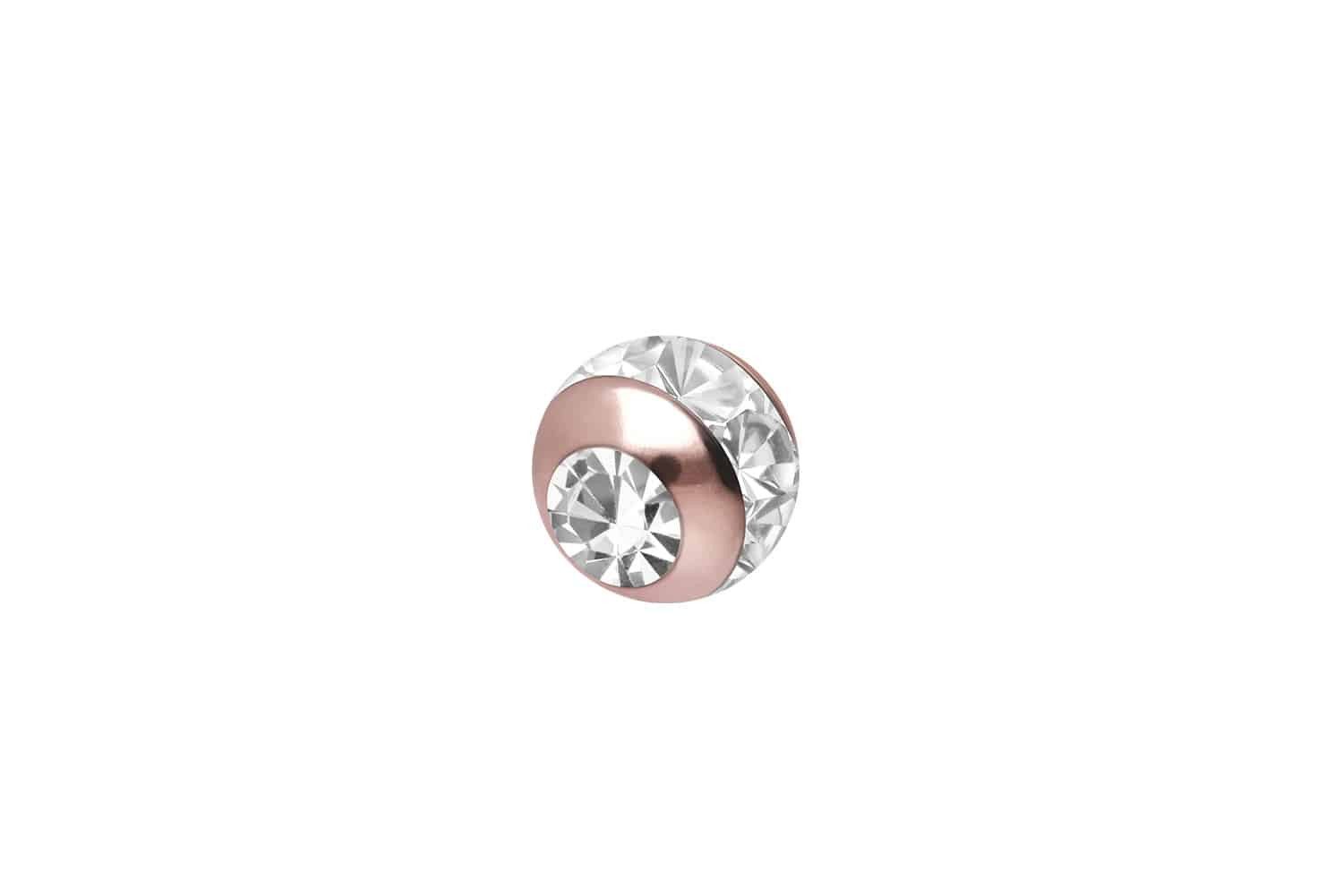 PIERCINGLINE Piercing-Set Chirurgenstahl Schraubkugel EPOXY-RING + KRISTALL (Schraub-Aufsätze, 1-tlg)