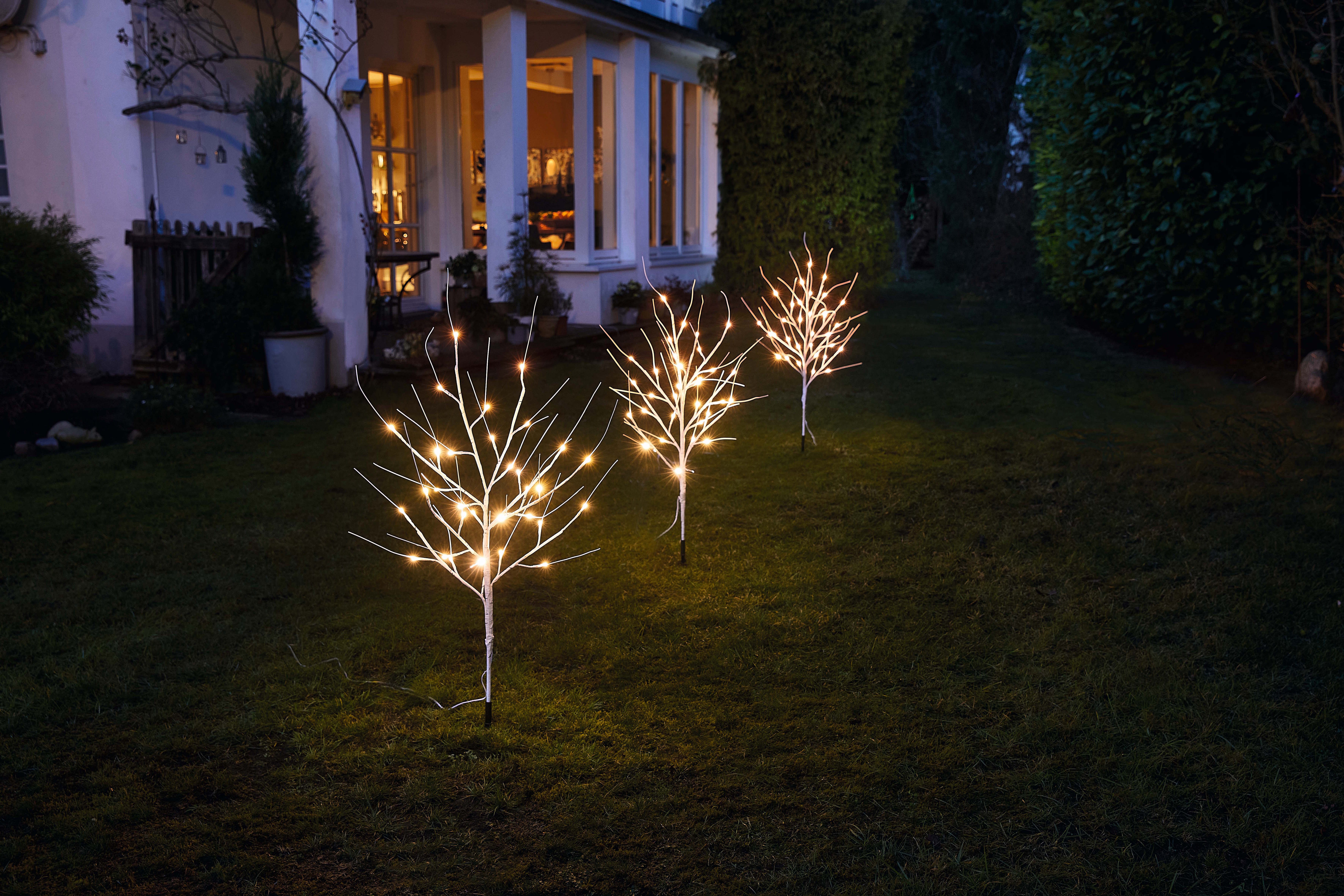 Northpoint Dekobaum LED Sträucher Birkenoptik Weihnachtsdeko 3 X 32 warmwei günstig online kaufen