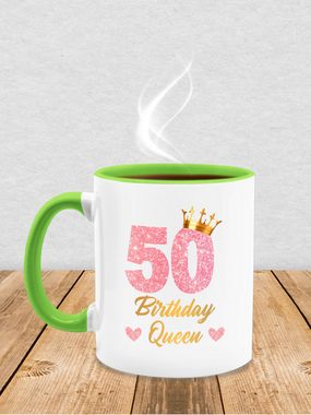 Shirtracer Tasse 50 Birthday Queen Geburtstags Königin Geburtstagsgeschenk 50, Keramik, 50. Geburtstag Tasse