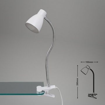 Briloner Leuchten Klemmleuchten 2615-016P, LED fest verbaut, Warmweiß, Flexarm, Schalter, Warmweiß 3000K