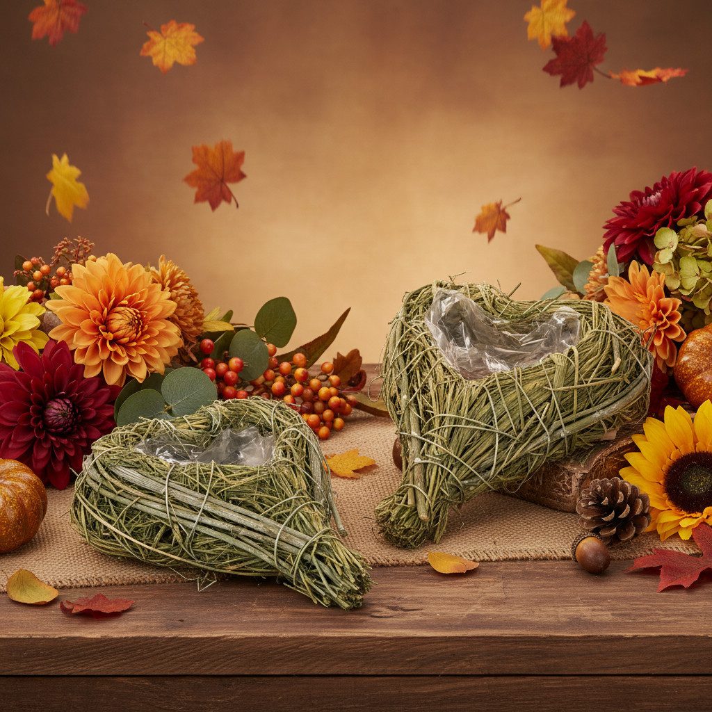 Florists Products Pflanzschale Deko-Herz aus Naturmaterial mit Einsatz für Blumenarrangements, 2 Stü