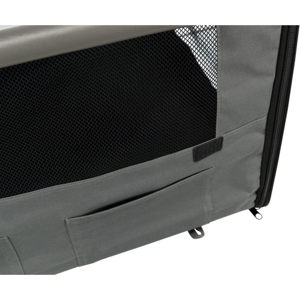 TRIXIE Hunde-Transportbox Hundebox Basic - dunkelgrau/hellgrau - 40 × 40 × 55 cm