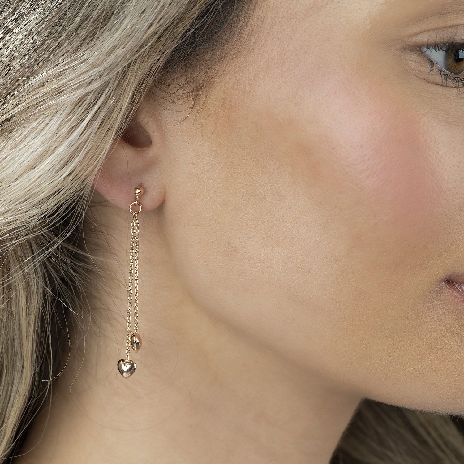 Materia Paar Ohrhänger Herzen Rosegold Pendel lang 55mm SO-248, 925 Sterlin günstig online kaufen