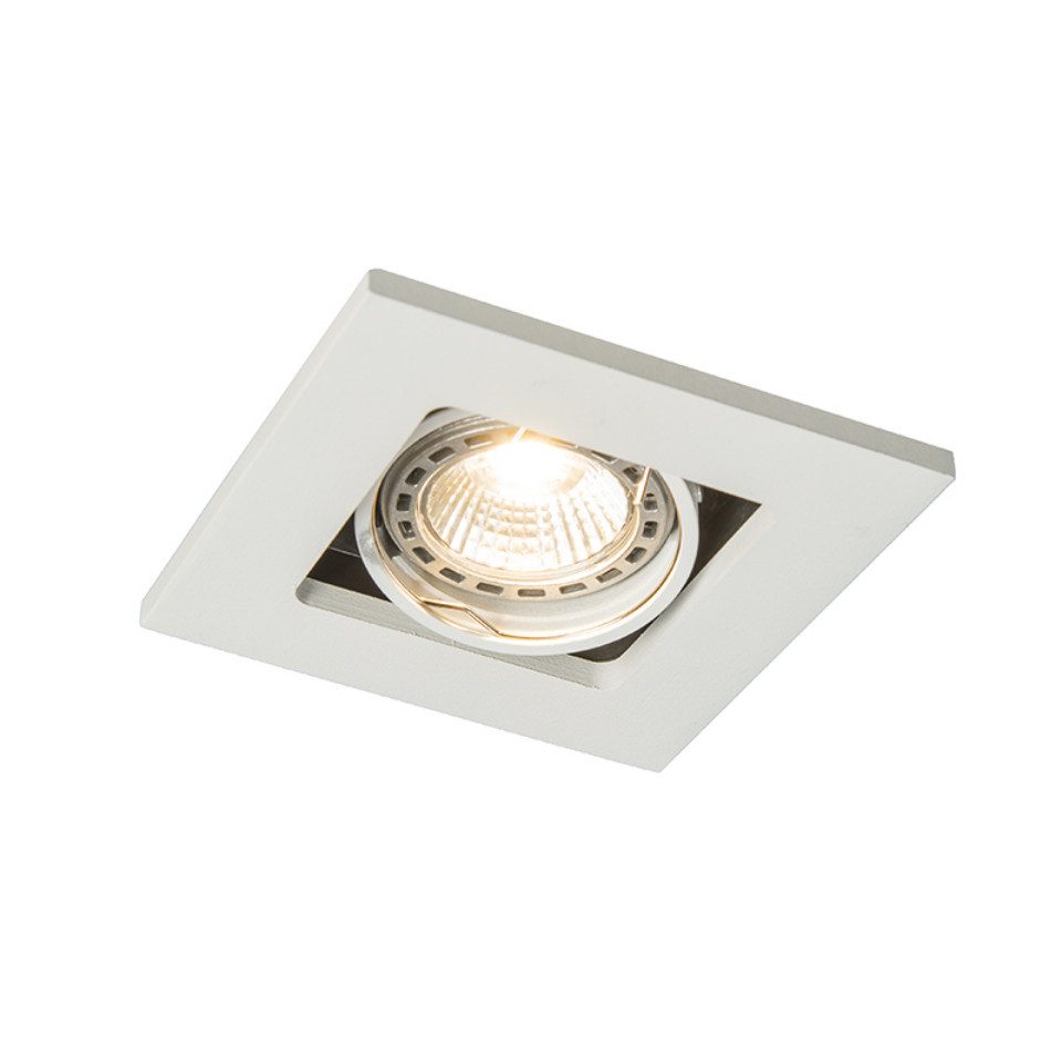 Qazqa LED Einbaustrahler Qure, ohne Leuchtmittel, GU10, Weiß, Modern, Aluminium, 1-flammig