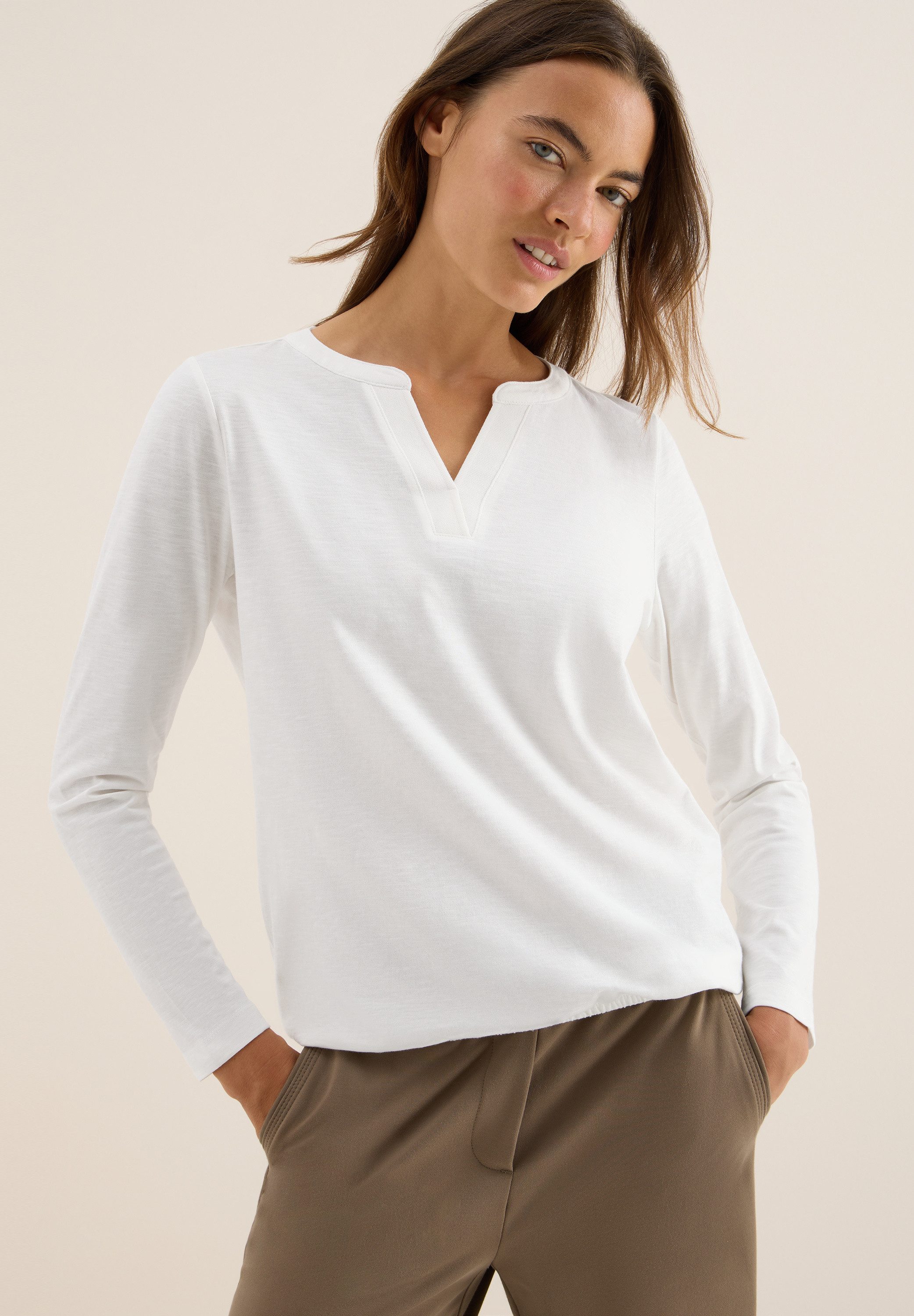 CECIL Langarmshirt aus reiner Baumwolle