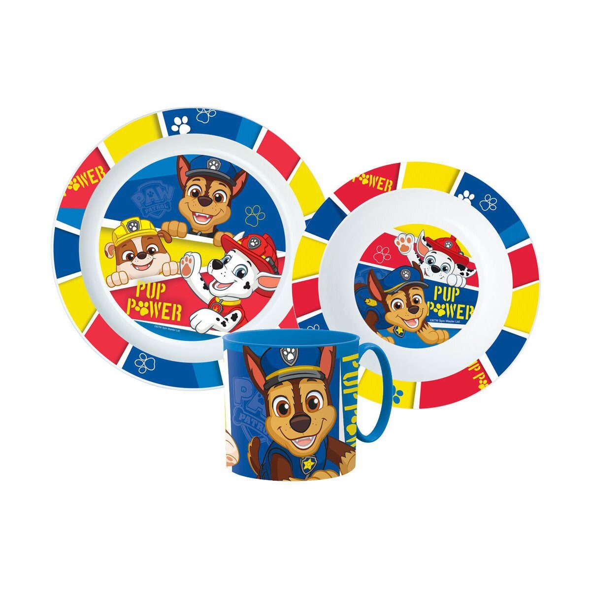 PAW PATROL Kindergeschirr-Set Paw Patrol Pup Power Tafelgeschirr Mikro Kunststoff