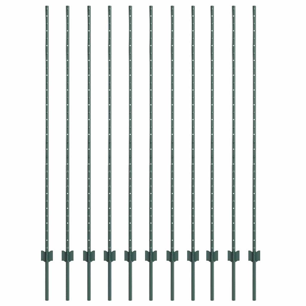 vidaXL Bett Eingebetteter Zaunpfosten 11 stk. Grün 200 cm (11-tlg)