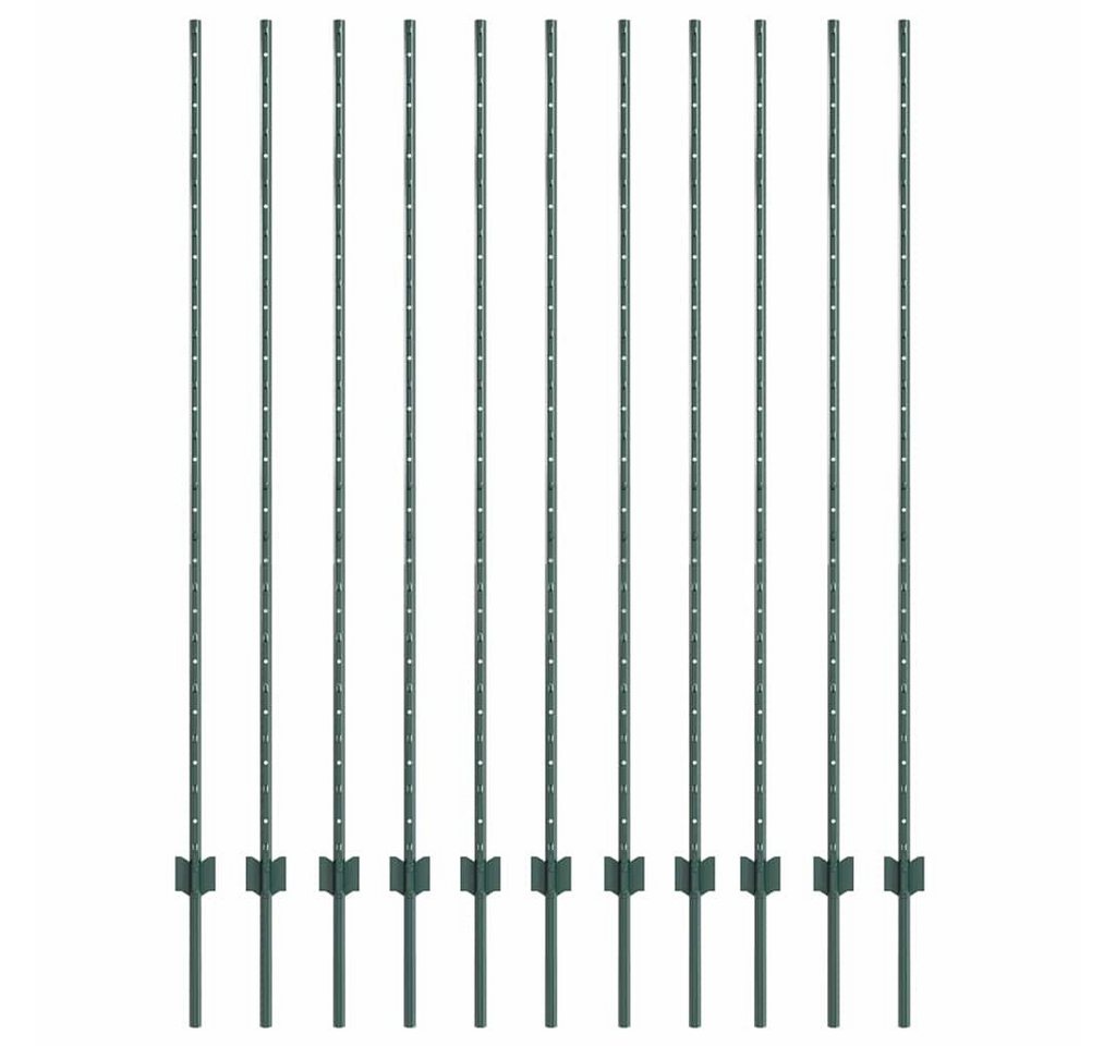 vidaXL Bett Eingebetteter Zaunpfosten 11 Stk. Grün 200 cm (11-tlg)